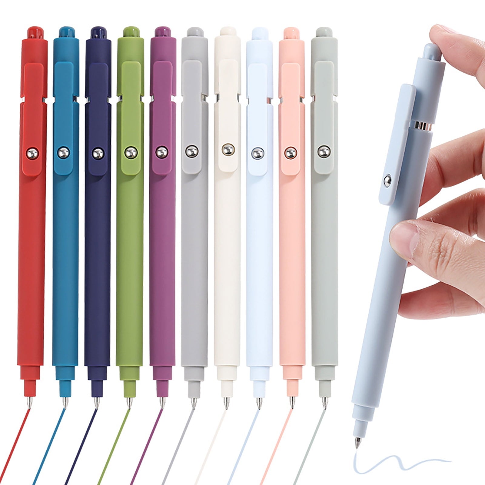 5/10Pcs Color Gel Pen Set Quick-Drying Ink 0.5mm Refill Steel Ball Clip Design Comfortable Barrel Fine Tip Gel Pens