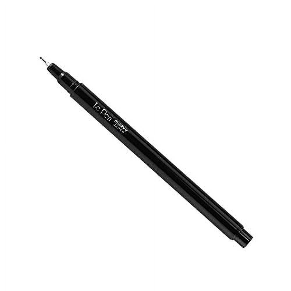 Marvy Le Pen Set of 6 Fine Tip Pens, Orang, Red, Fluorescent Pink, Amethyst, Olive Green, and Black