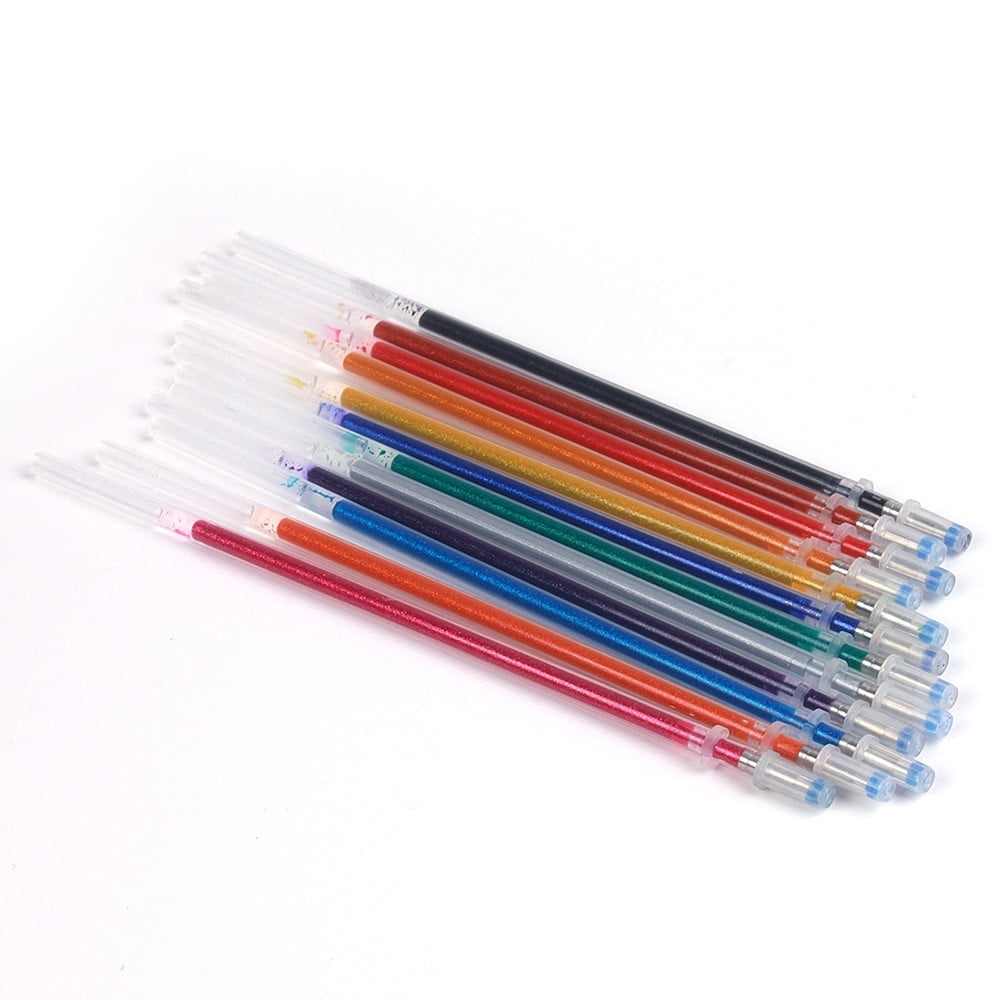 48pcs Gel Pens Gel Refills Rollerball Neon Glitter Pen Drawing Colors 60ml