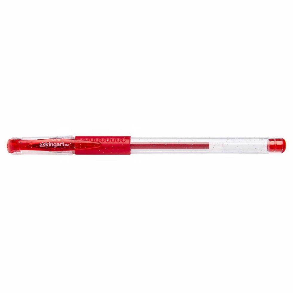 KINGART Glitter Gel Pens, Soft Grip, 2.5 mm, 12 Count