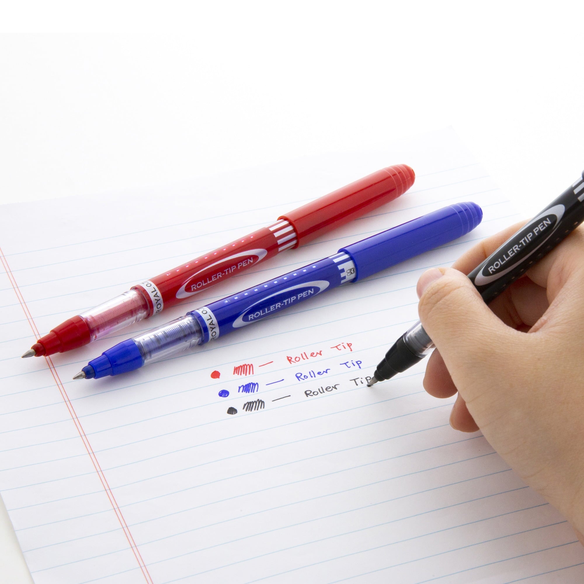 BAZIC Royal Assorted Color Rollerball Pen 0.7mm w/ Regulator, (3/Pack), 24-Pack