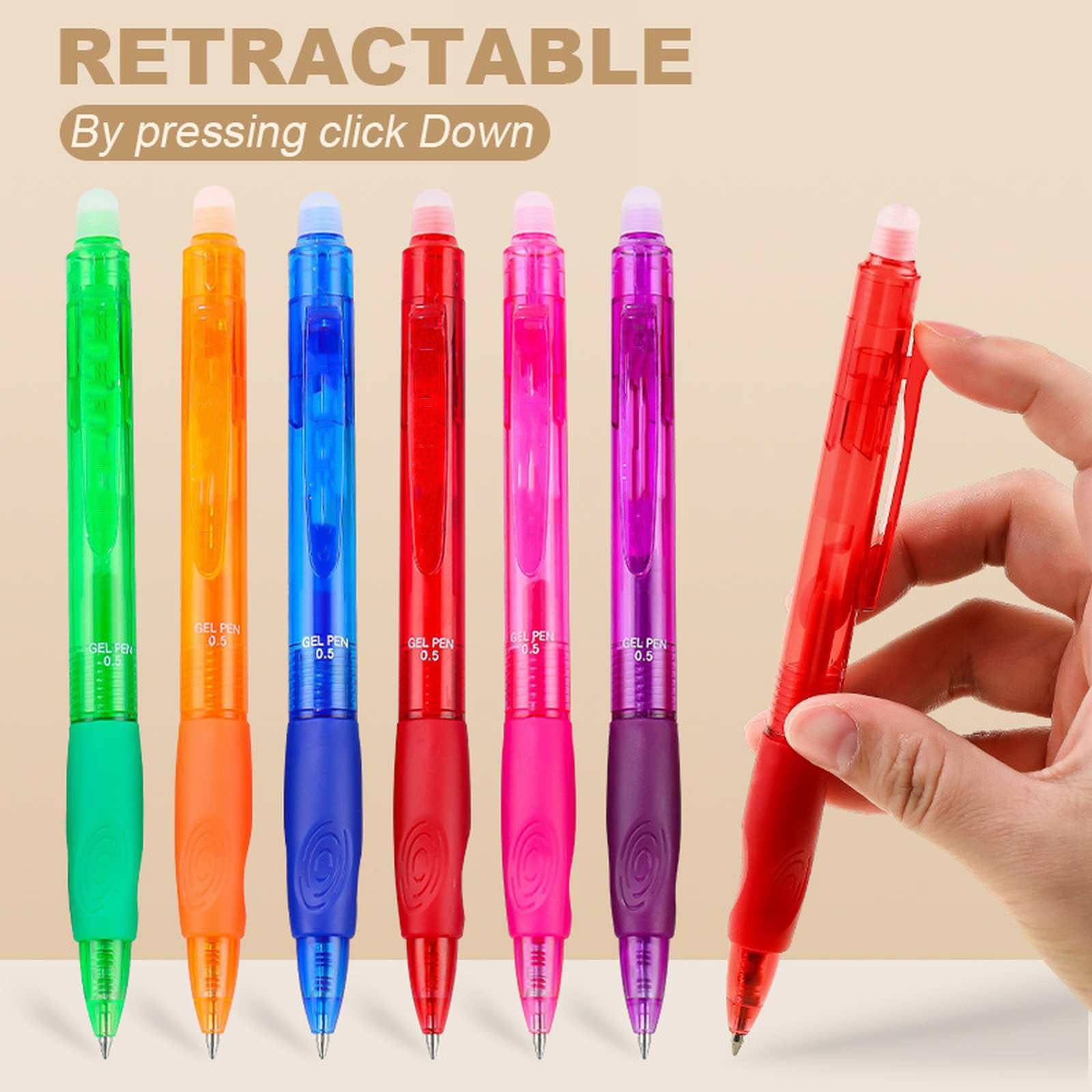 1-Pack Erasable Gel Pens | Retractable Click Design | 0.5mm Fine Point | Comfort Grip | for Writing, Drawing & Sch_ool/Office Use, Blue