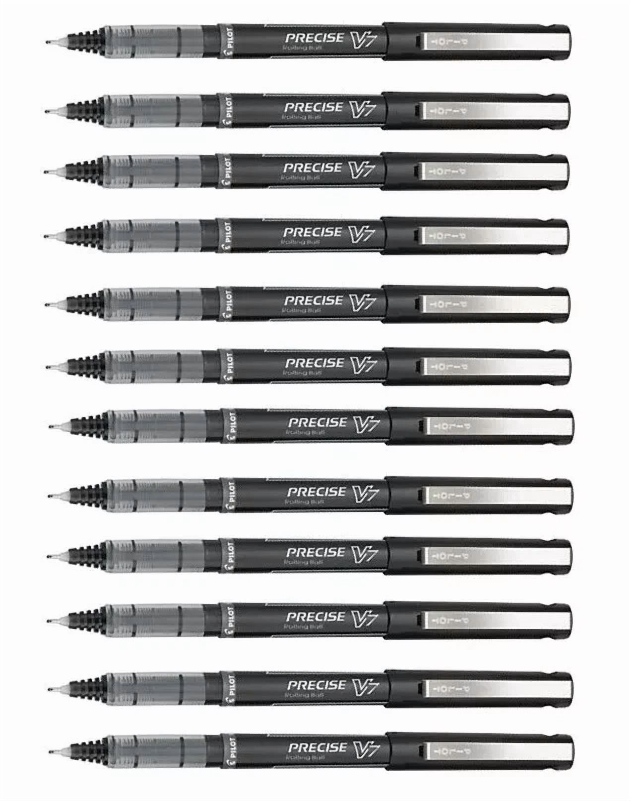 12 - Pilot Precise V7 - Fine Rollerball Pen - Bulk Packed - Black Ink