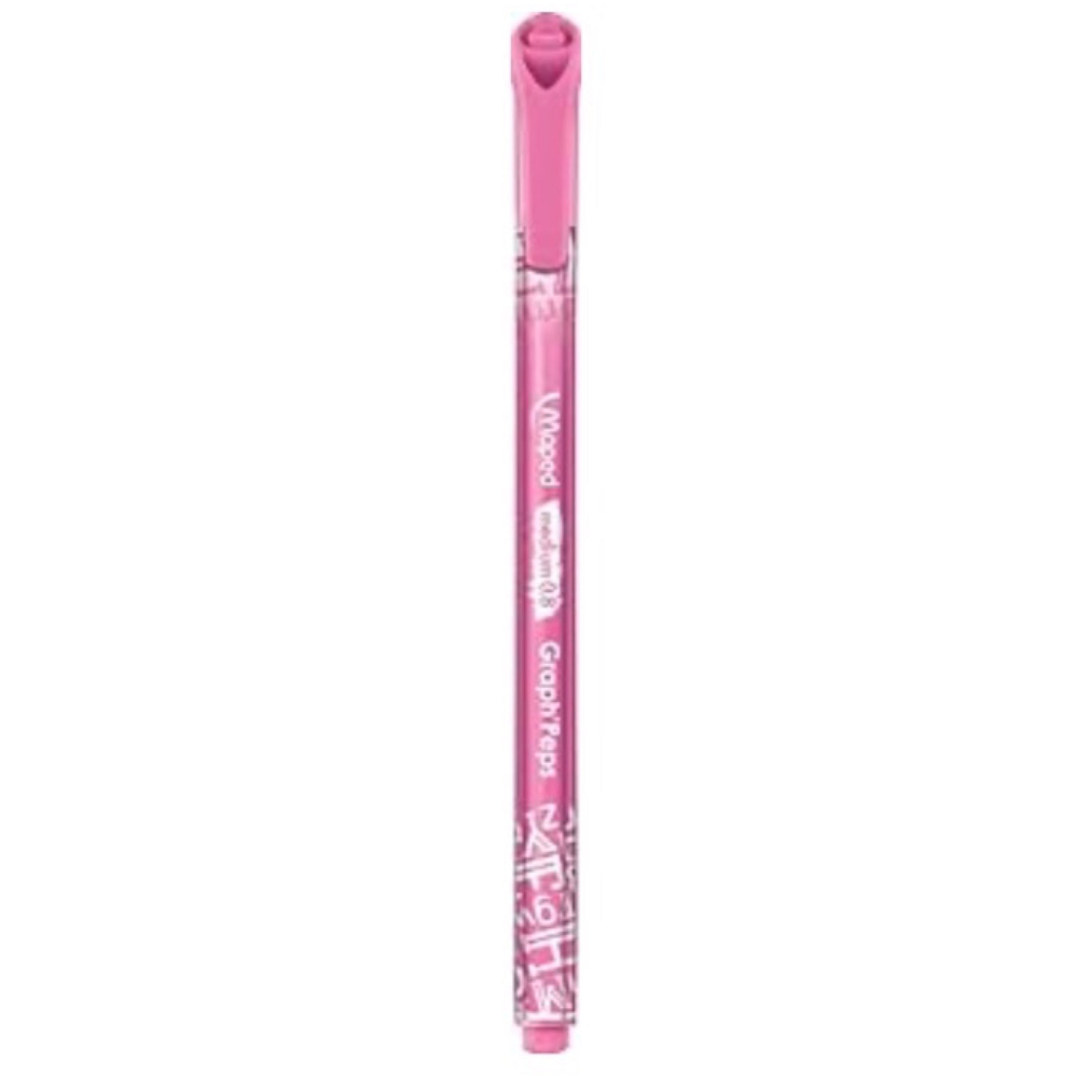 Maped Graph'Peps Medium Tip Triangular Felt Pens in Reusable Case - 12 Colors, Multi-Color