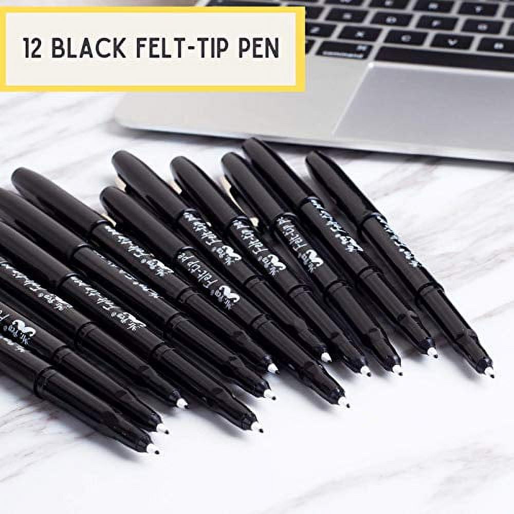 Mr. Pen- Pens, Felt Tip Pens, Black Pens For Bibles, 12 Pack