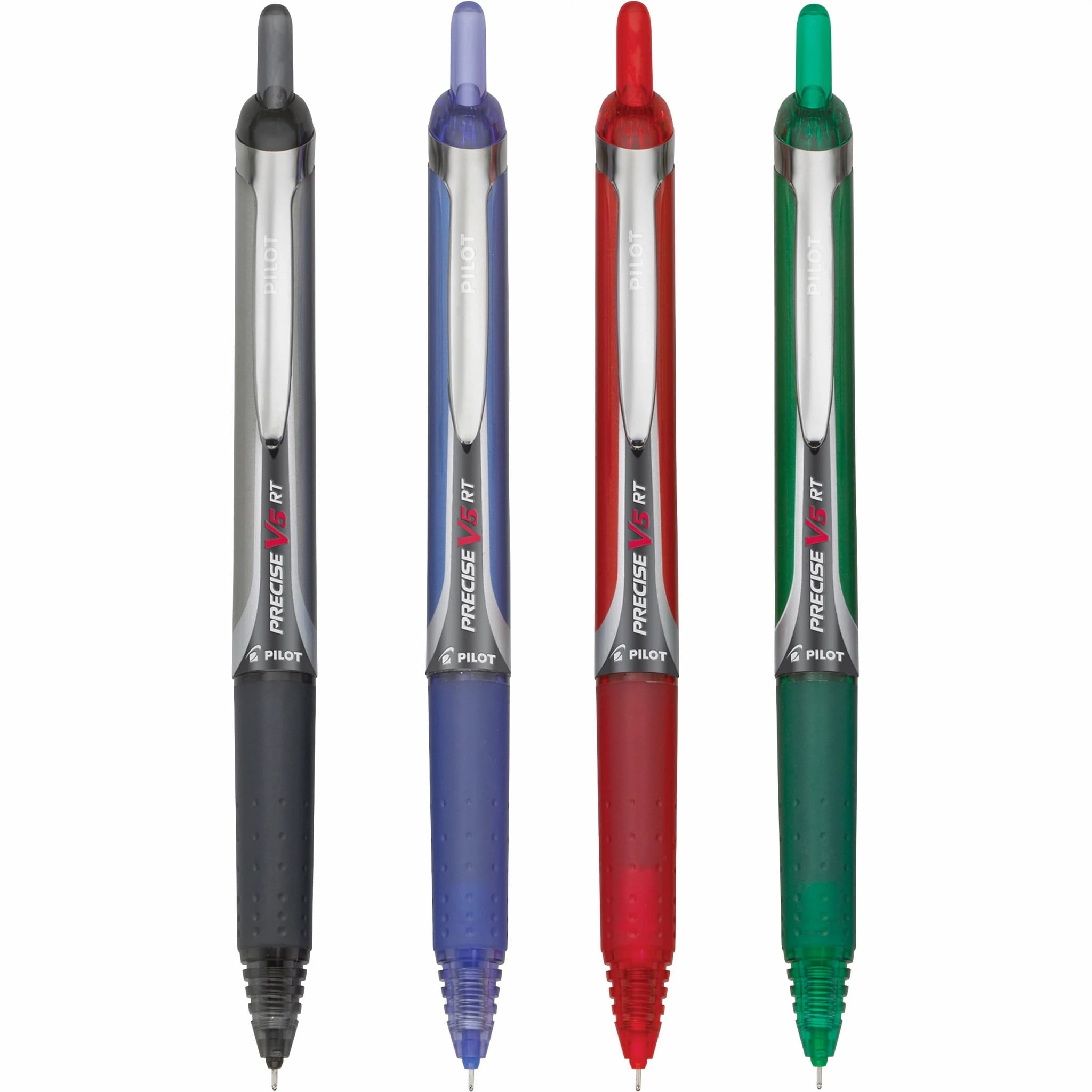Pilot Precise V5 RT Pens, Extra Fine Point (0.5 mm), Assorted Ink, 4 Count