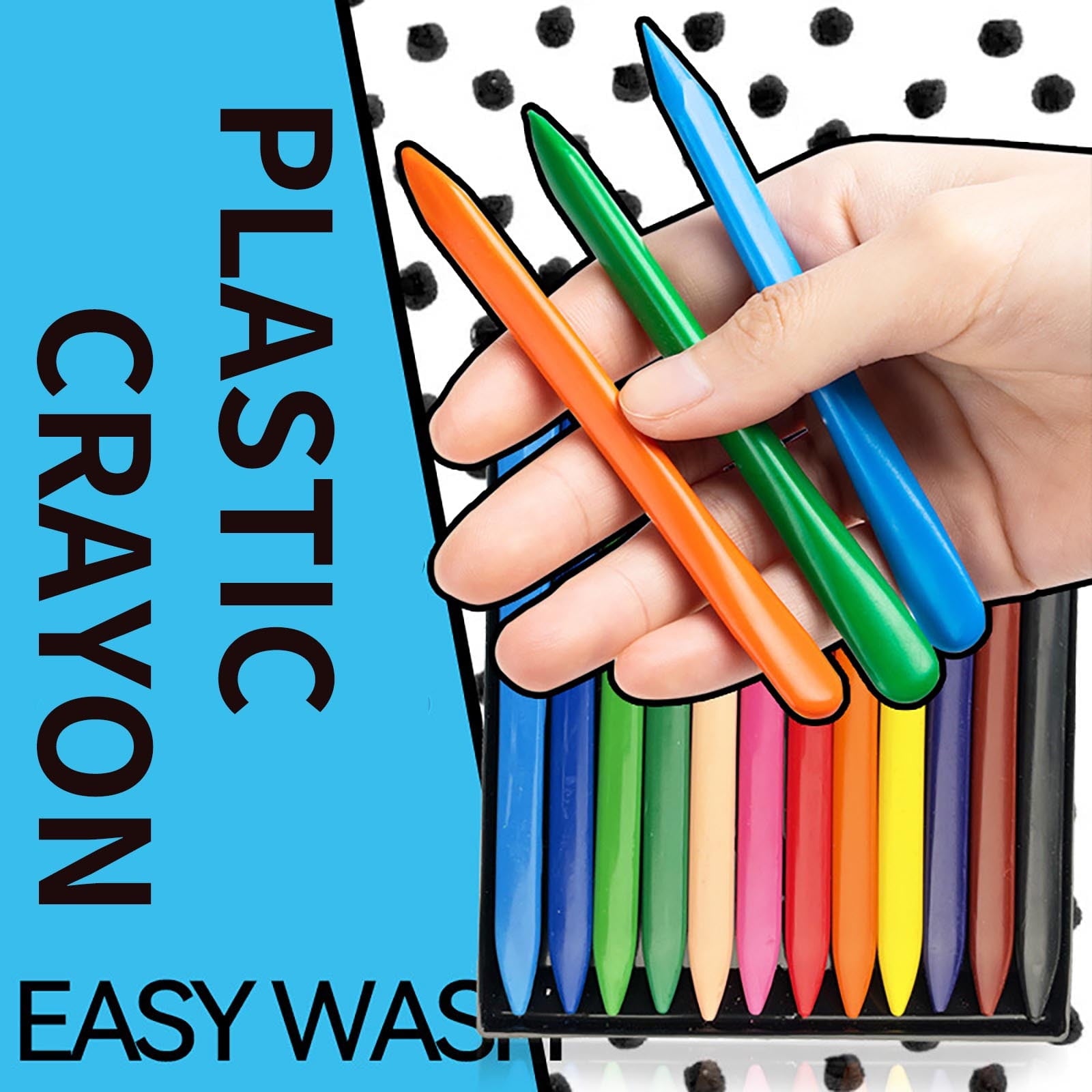 Gel Pens Triangular Plastic Crayon Not Dirty Hands Safe Washable Toddler Painting Brush Graffiti Pen