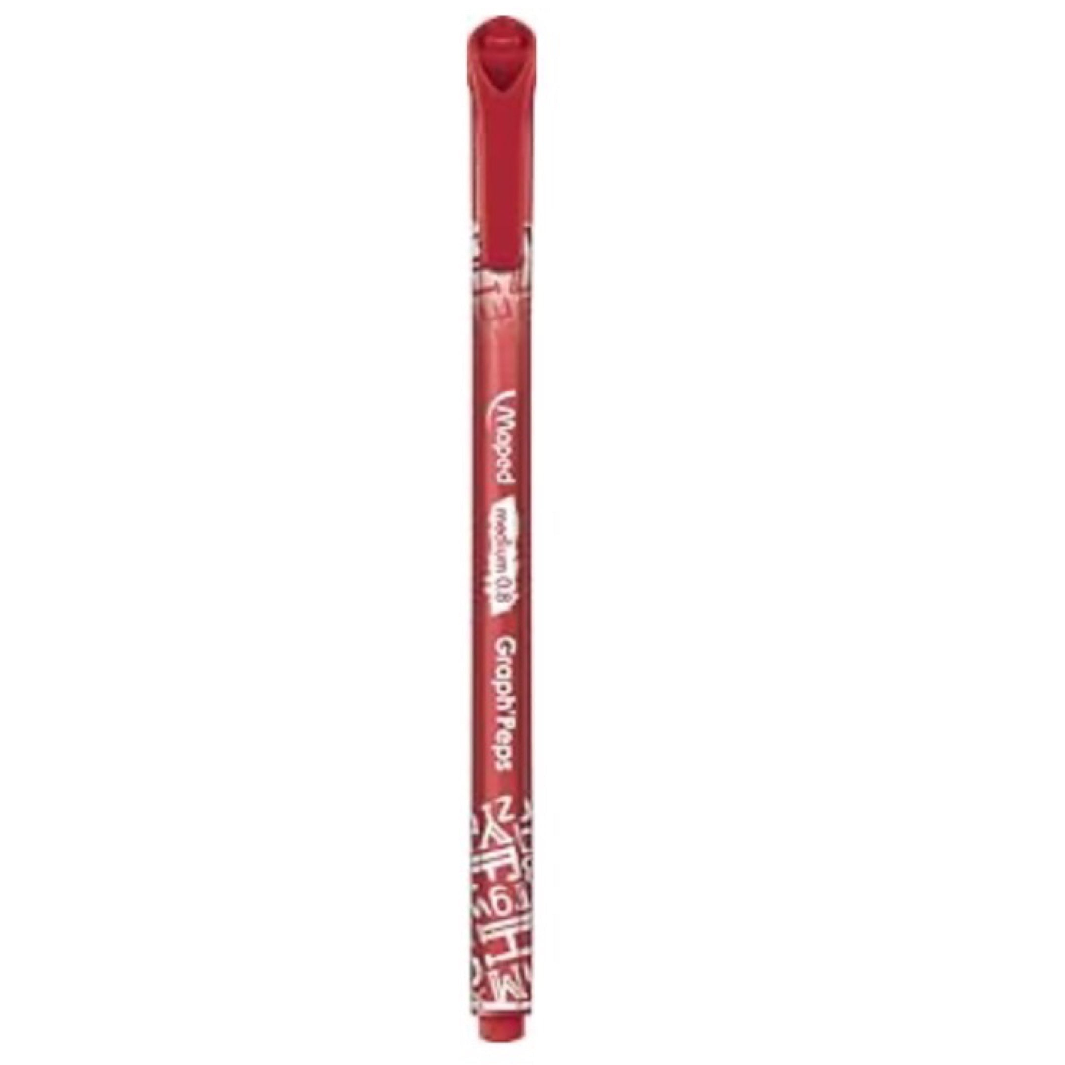 Maped Graph'Peps Medium Tip Triangular Felt Pens in Reusable Case - 12 Colors, Multi-Color