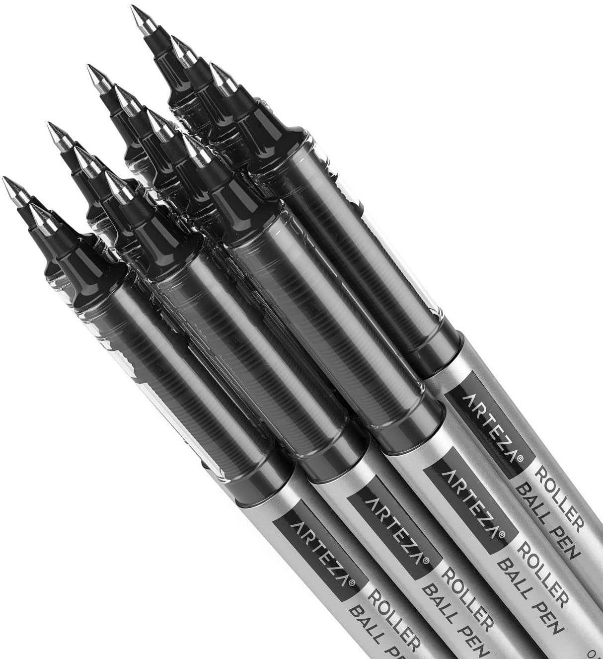 Arteza Roller Ball Pens, Black Ink, Extra Fine 0.5 mm - 20 Pack