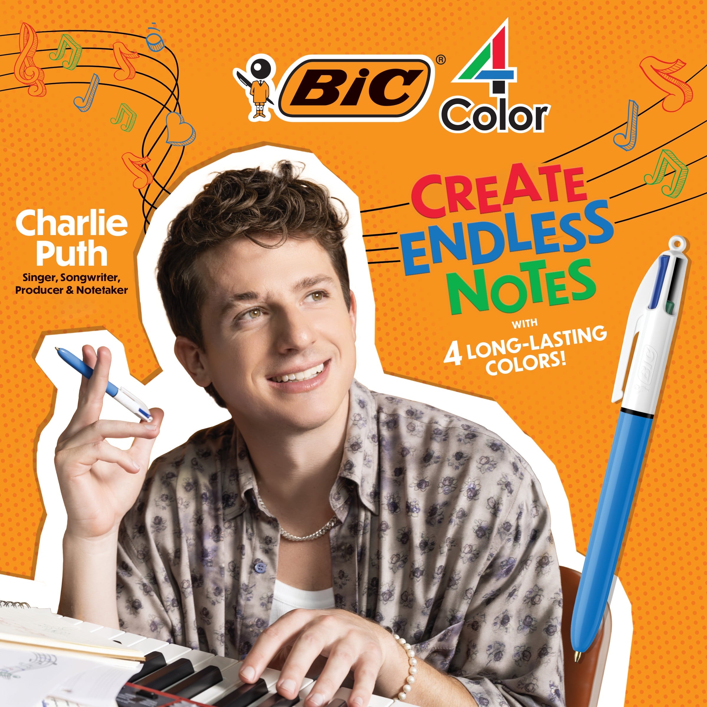 BIC 4 Color Ball Pen, Medium Point, 1.0 mm, Assorted Ink, 3 Count