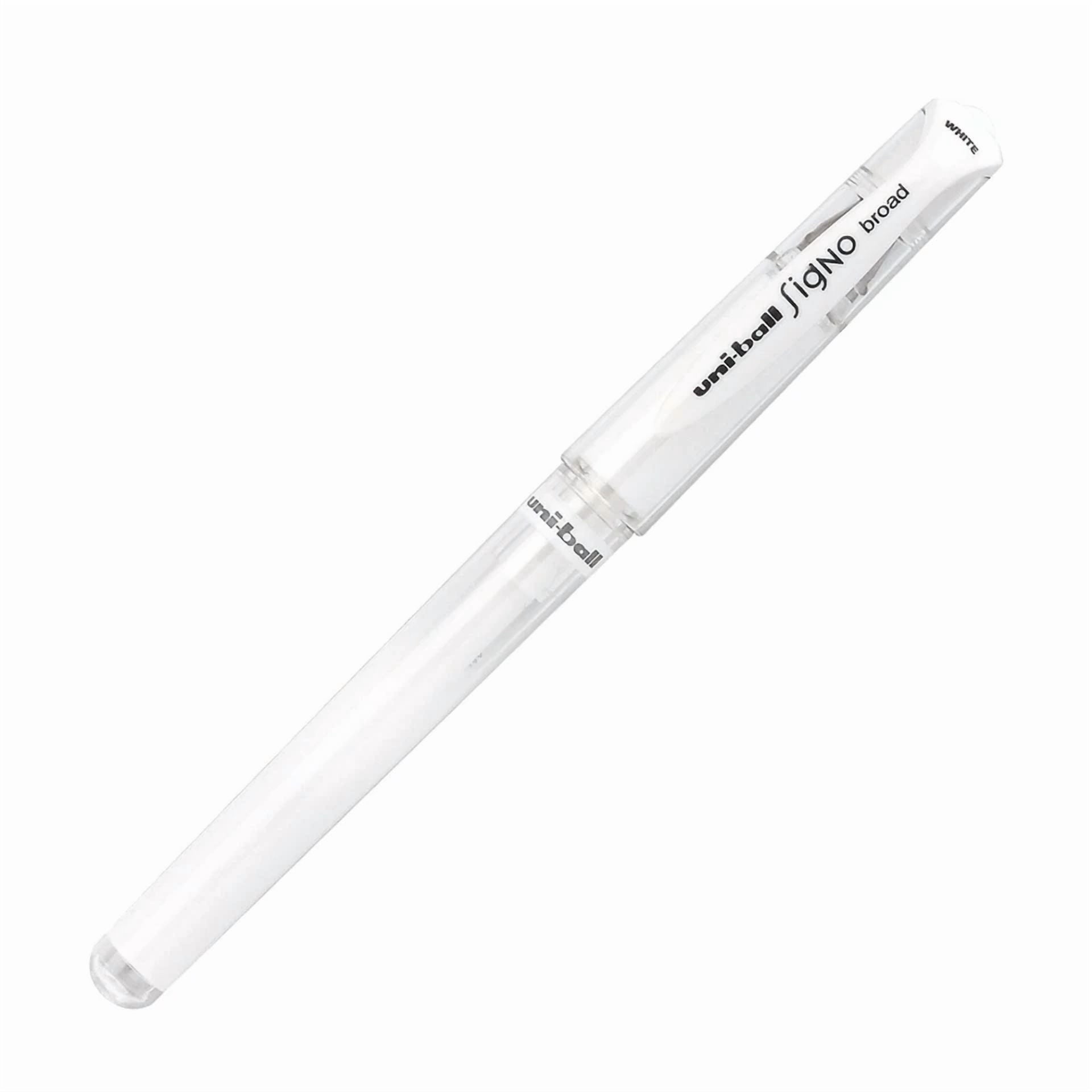 Crisp - 64538 Uni-Ball Signo Gel Impact Rollerball Pen, Broad 1.0Mm, White, Pack Of 5