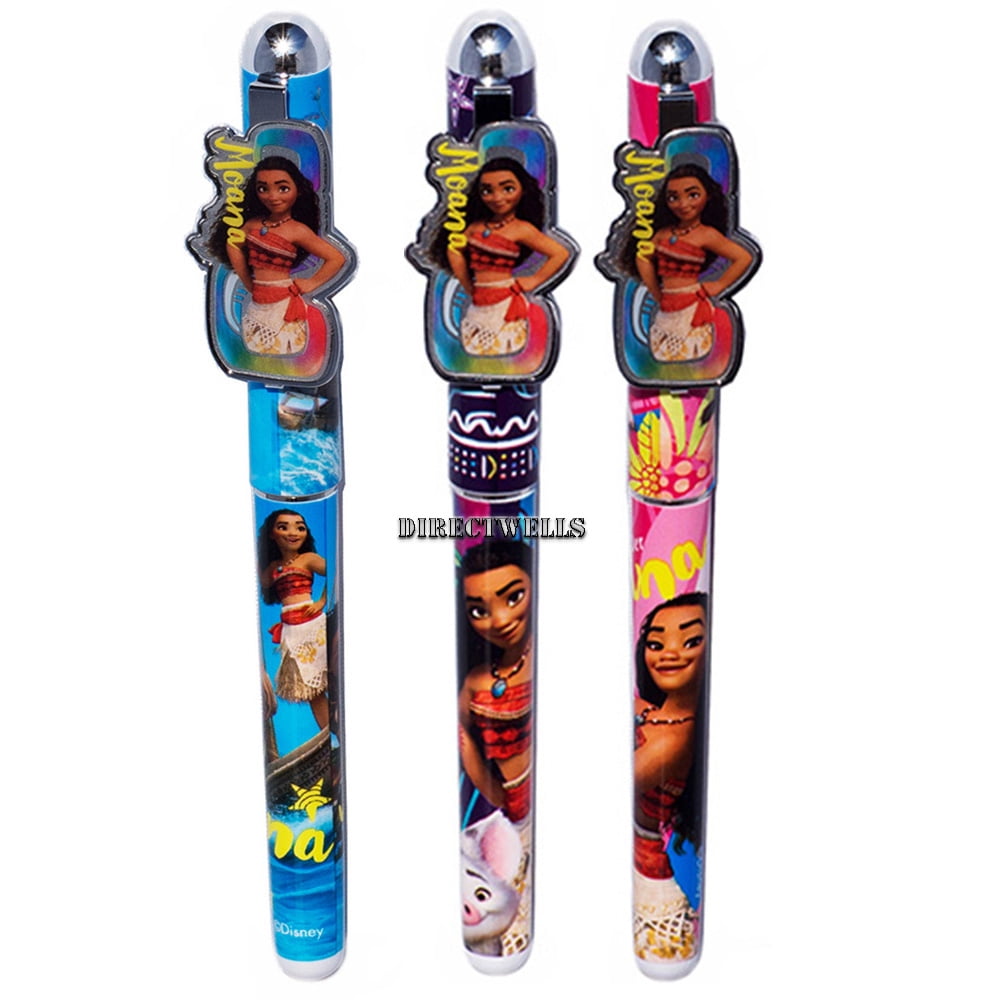 3 Moana Roller Pens Assorted Colors