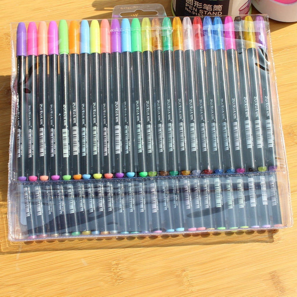 Glitter Gel Pens, 48 pcs Neon Glitter Pens Fine Tip Art Markers Set Colored Gel Pens for Coloring Book, Drawing, Doodling, Scrapbook, Journaling, Sparkle Pen Easter Gifts Set of 48