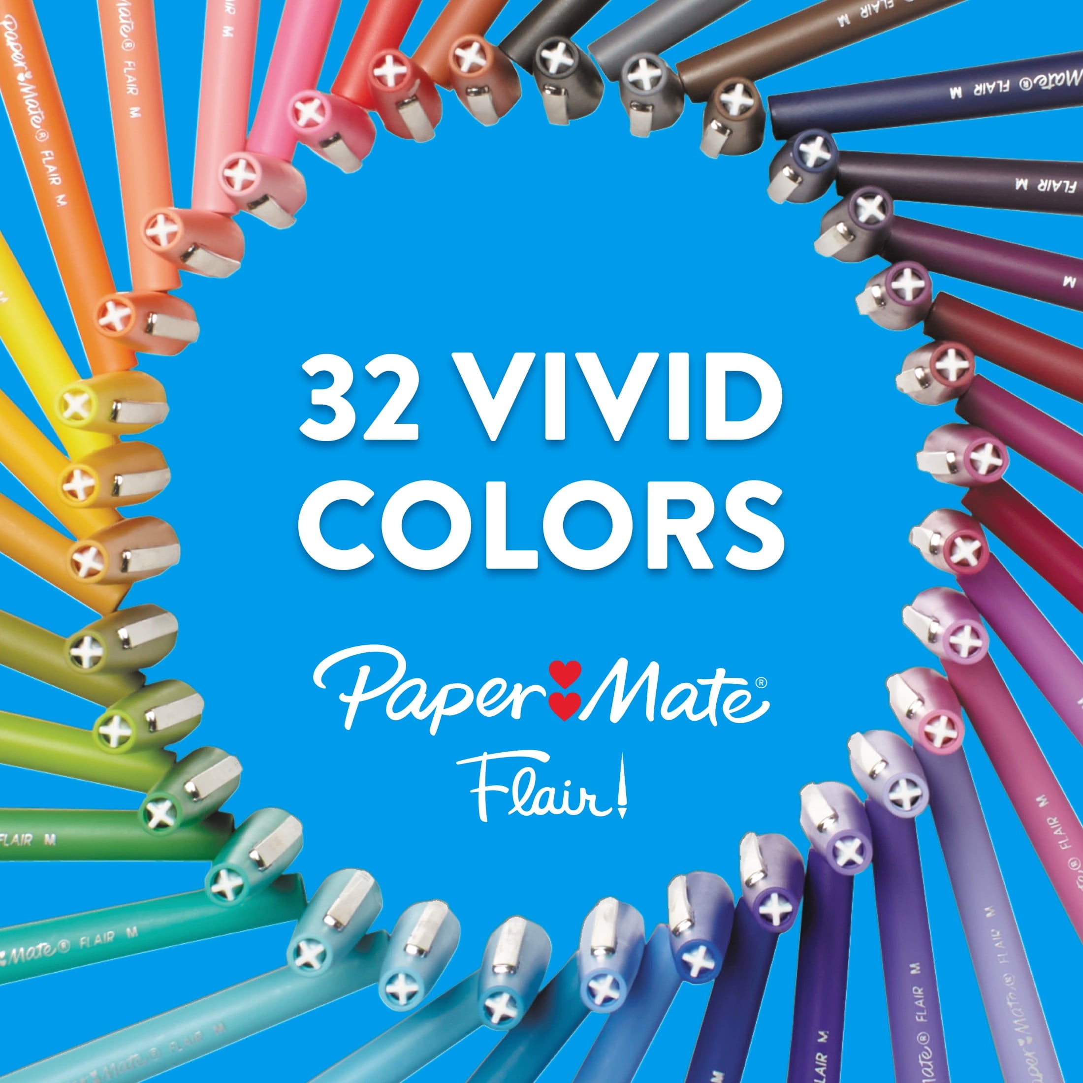 Paper Mate Flair Felt Tip Pens, Medium Point (0.7mm), Assorted Colors, 24 Count