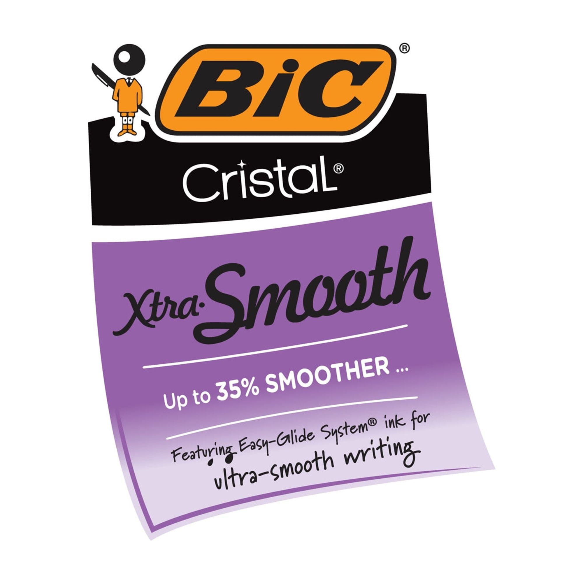 BIC Cristal Xtra Smooth Ball Point Pens, Medium Point (1.0 mm), Black, 48 Count