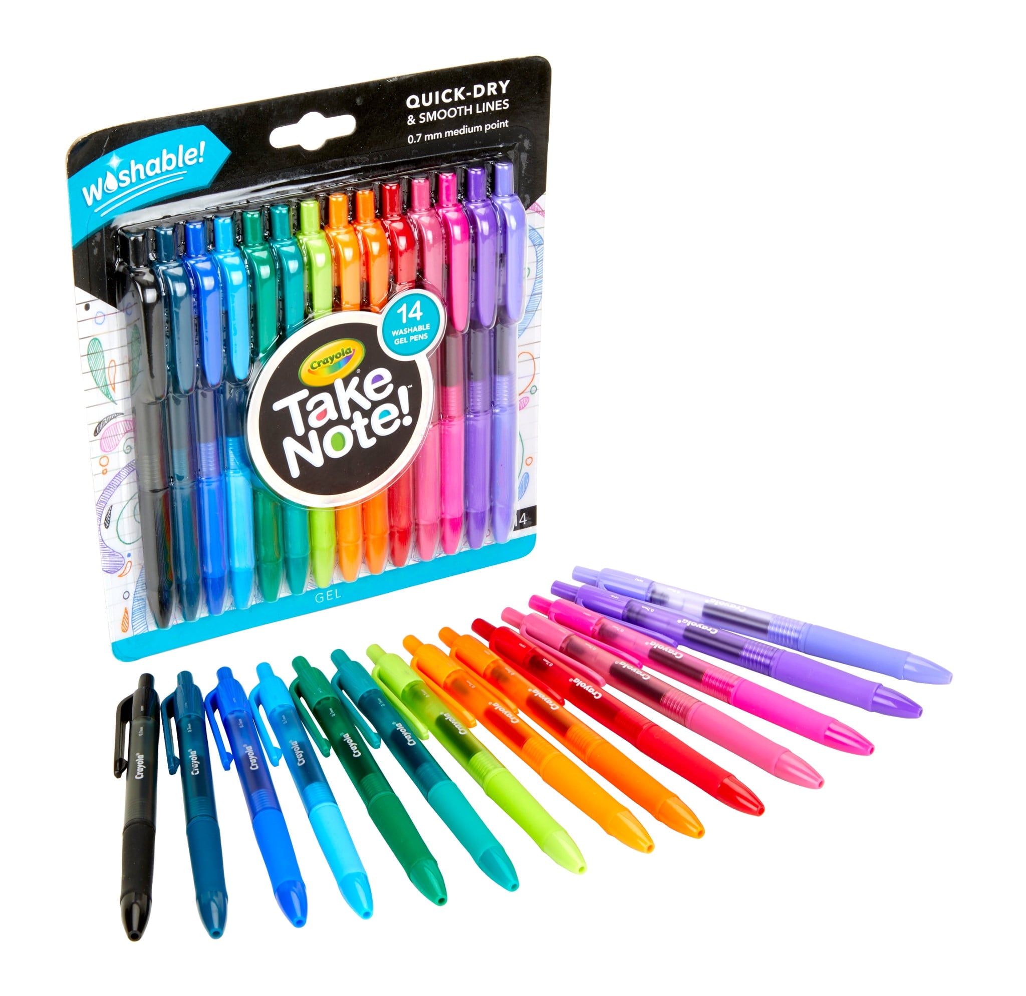 Crayola Take Note! Washable Gel Pen Set, 14 Count