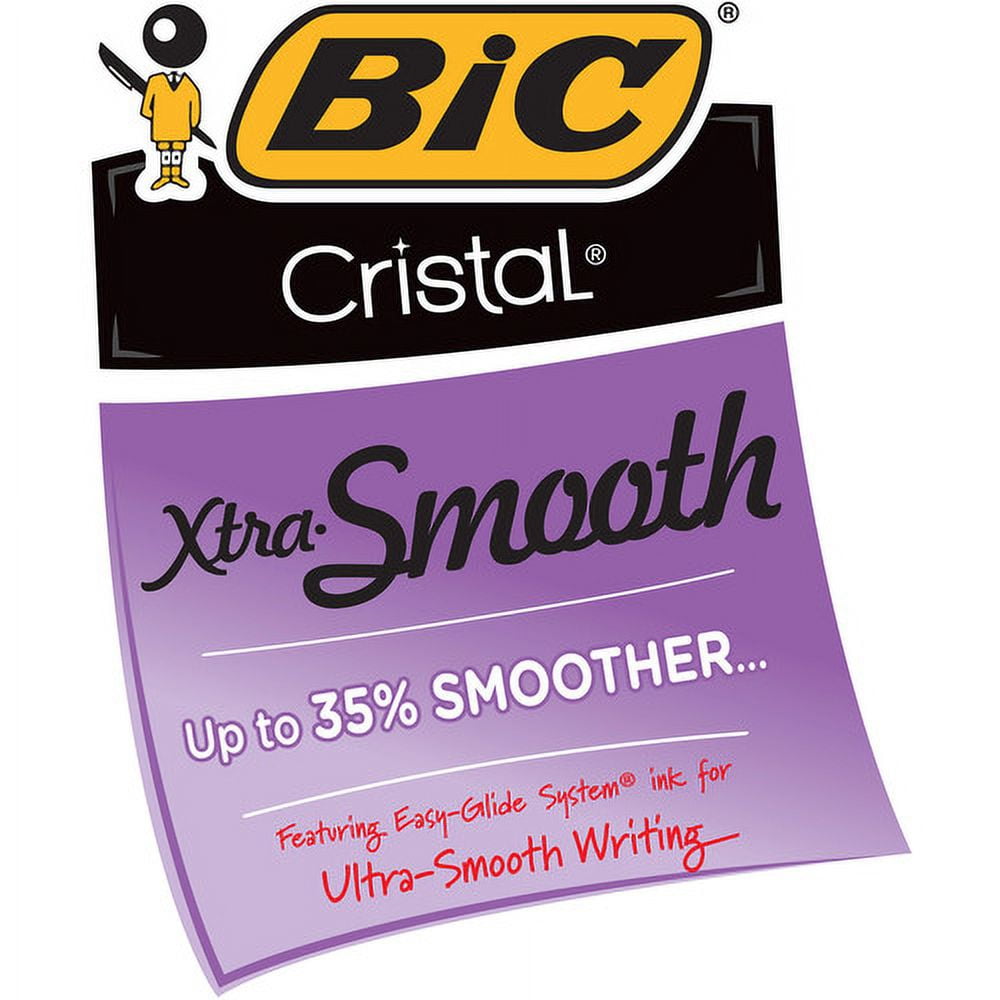 BIC Classic Cristal Ballpoint Pens Medium Pen Point - Conical Pen Point Style - Red - Clear Barrel - Metal Tip - 12 / Dozen