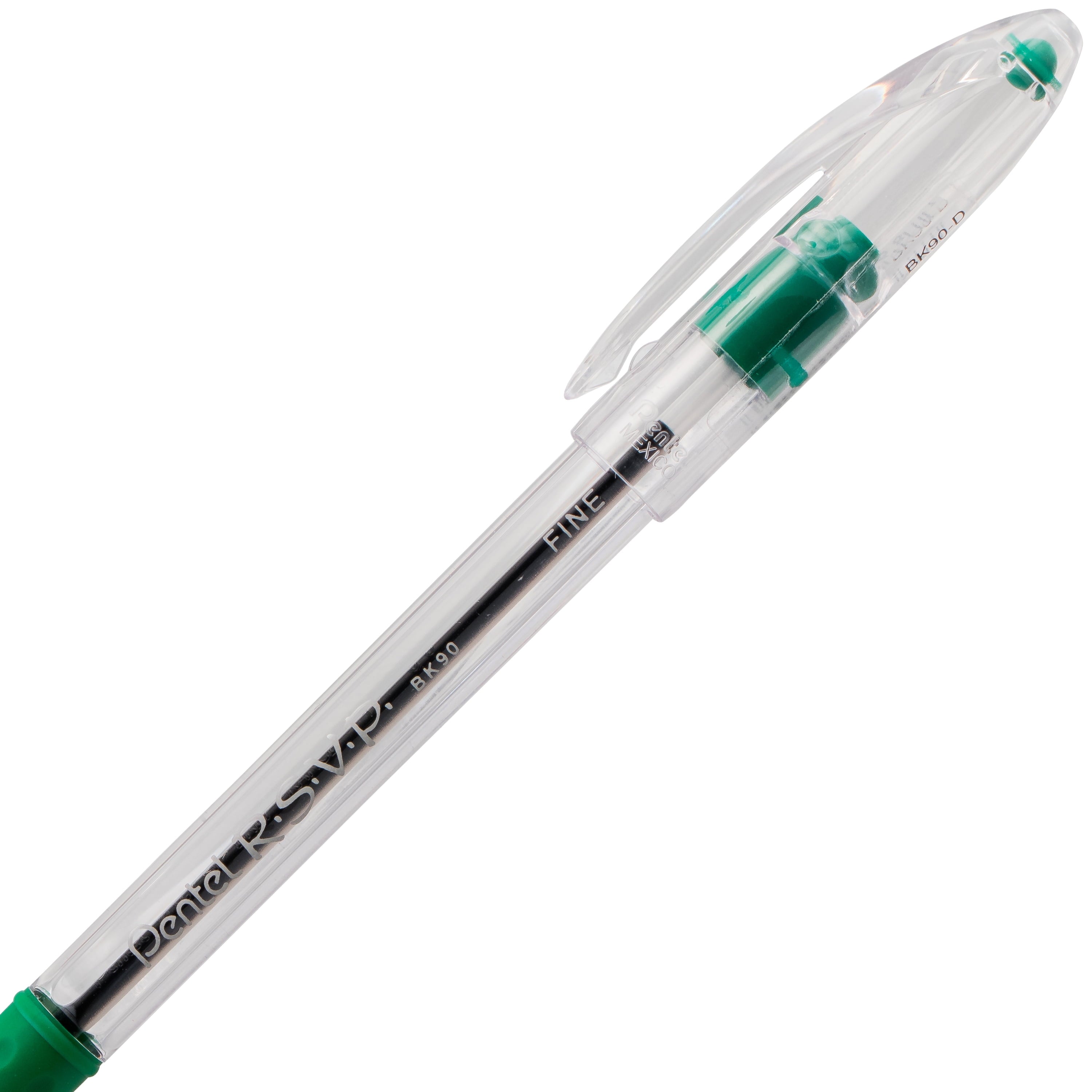 Pentel RSVP Ballpoint Pen, (0.7mm) Fine Line, Green Ink
