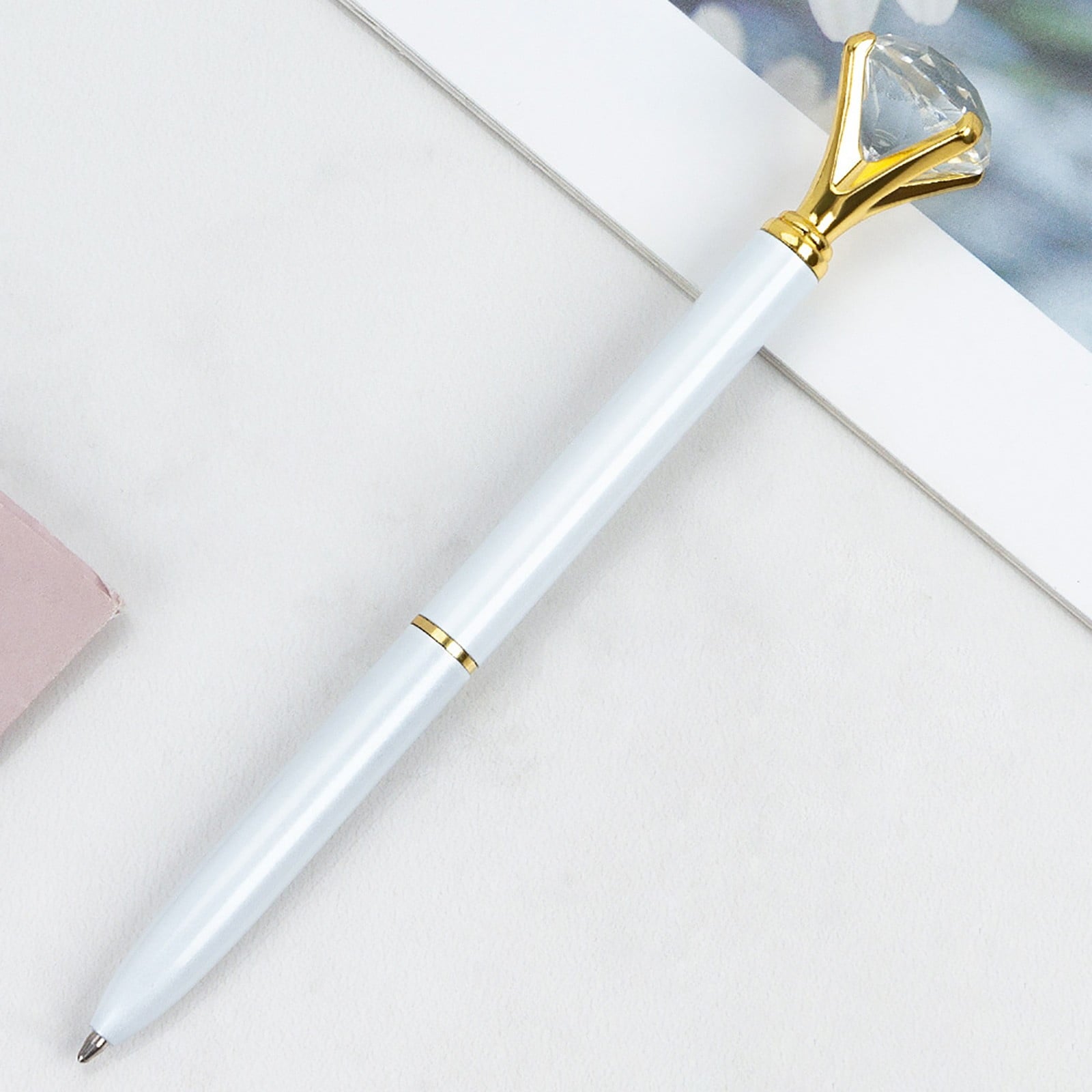 BCMMKLPP Big Diamond Pens-Bling Wedding Crystal Metal Ballpoint Pens, Idea Shower Bling Pen Guest Bridal Party Plan Diamond Wedding Gift Pen Christmas Gift Xmas 2ML Clearance!