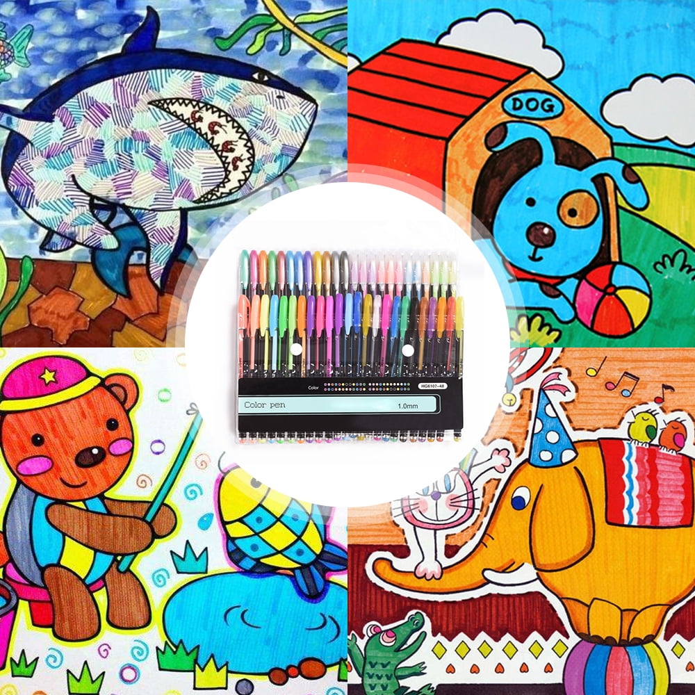 Jetcloudlive Metallic Pastel, Glitter, Neon 48 Gel Pens Set