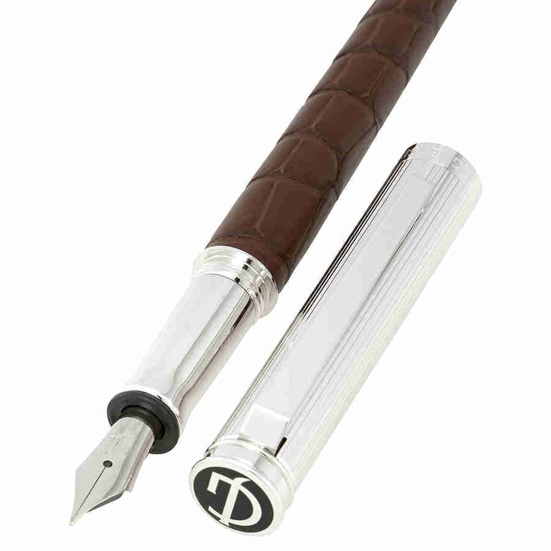 Georg Jensen Bespoke All Brown Alligator & Sterling Silver Fountain Pen