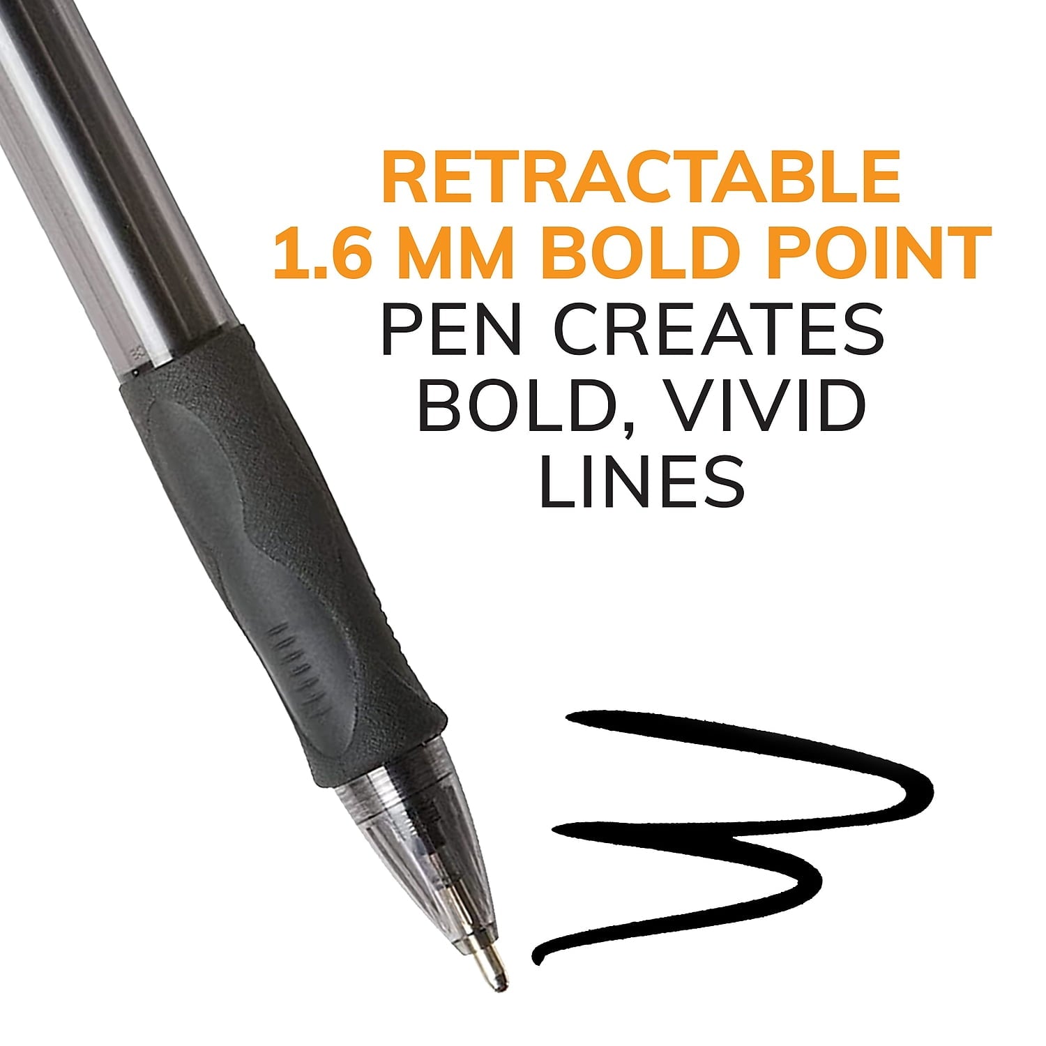 BIC Velocity Retractable Ballpoint Pens Bold Point Black Ink 859025