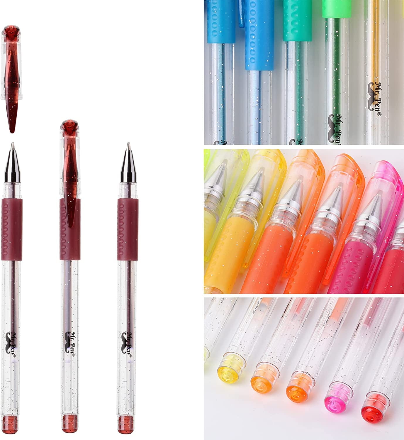 Mr. Pen- Glitter Gel Pens, Assorted Color, 20 Pack, Glitter Pen, Glitter Gel Pens for Adult Coloring