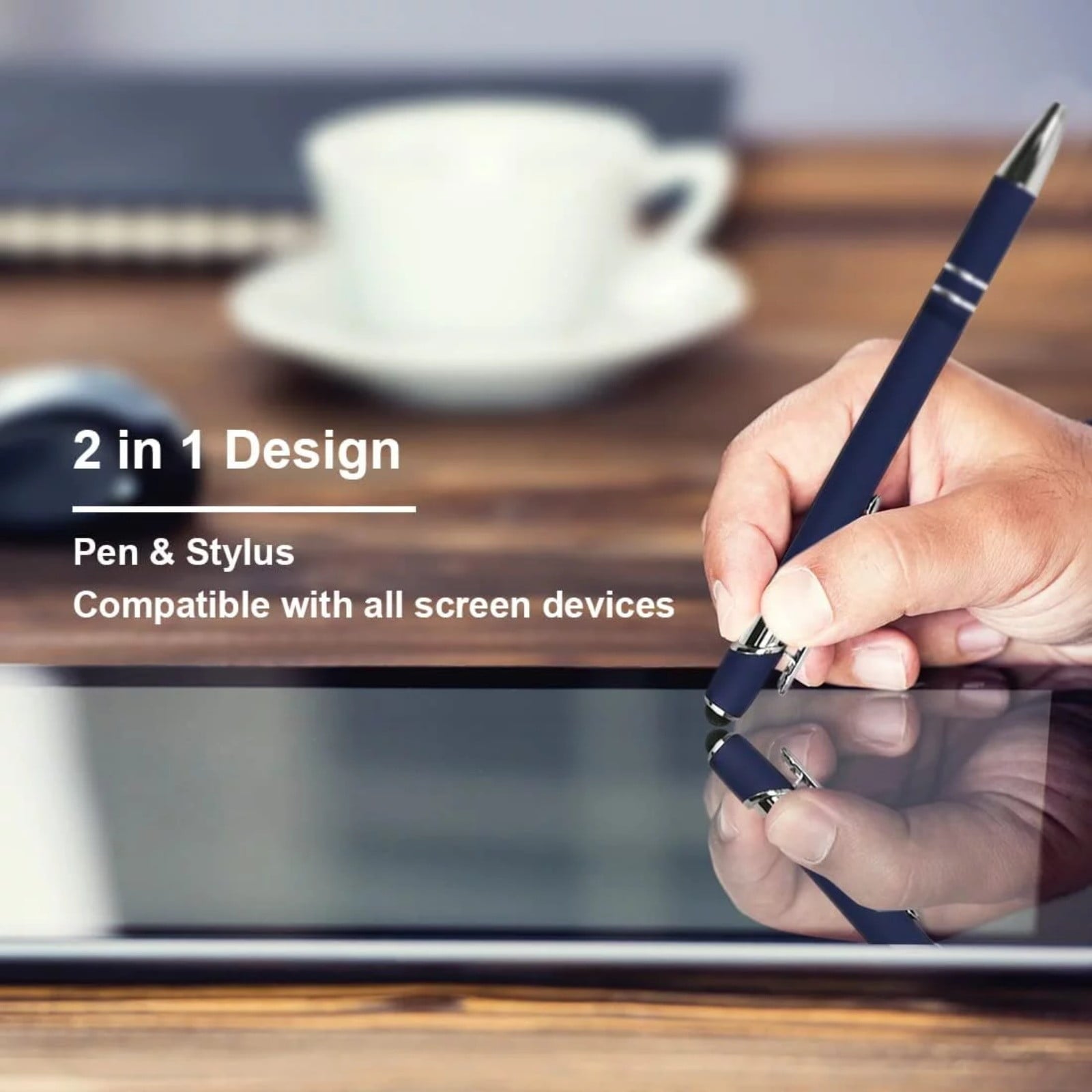 LKWLPD Gel Ink Pens 12 Pack Ballpoint Pen with Stylus Tip 1.0 Mm Smooth Writing Pens Metal Stylus Pens for Screens 1Ml
