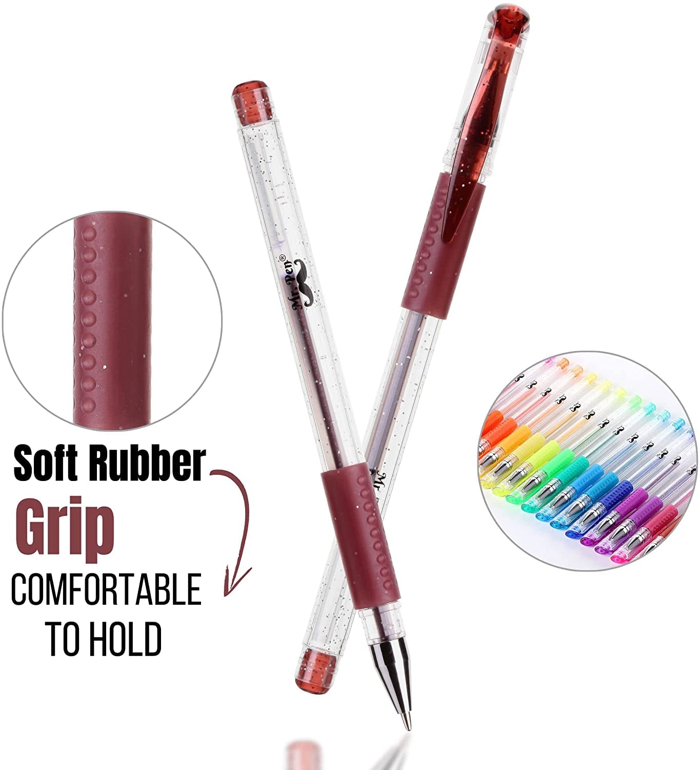 Mr. Pen- Glitter Gel Pens, Assorted Color, 20 Pack, Glitter Pen, Glitter Gel Pens for Adult Coloring