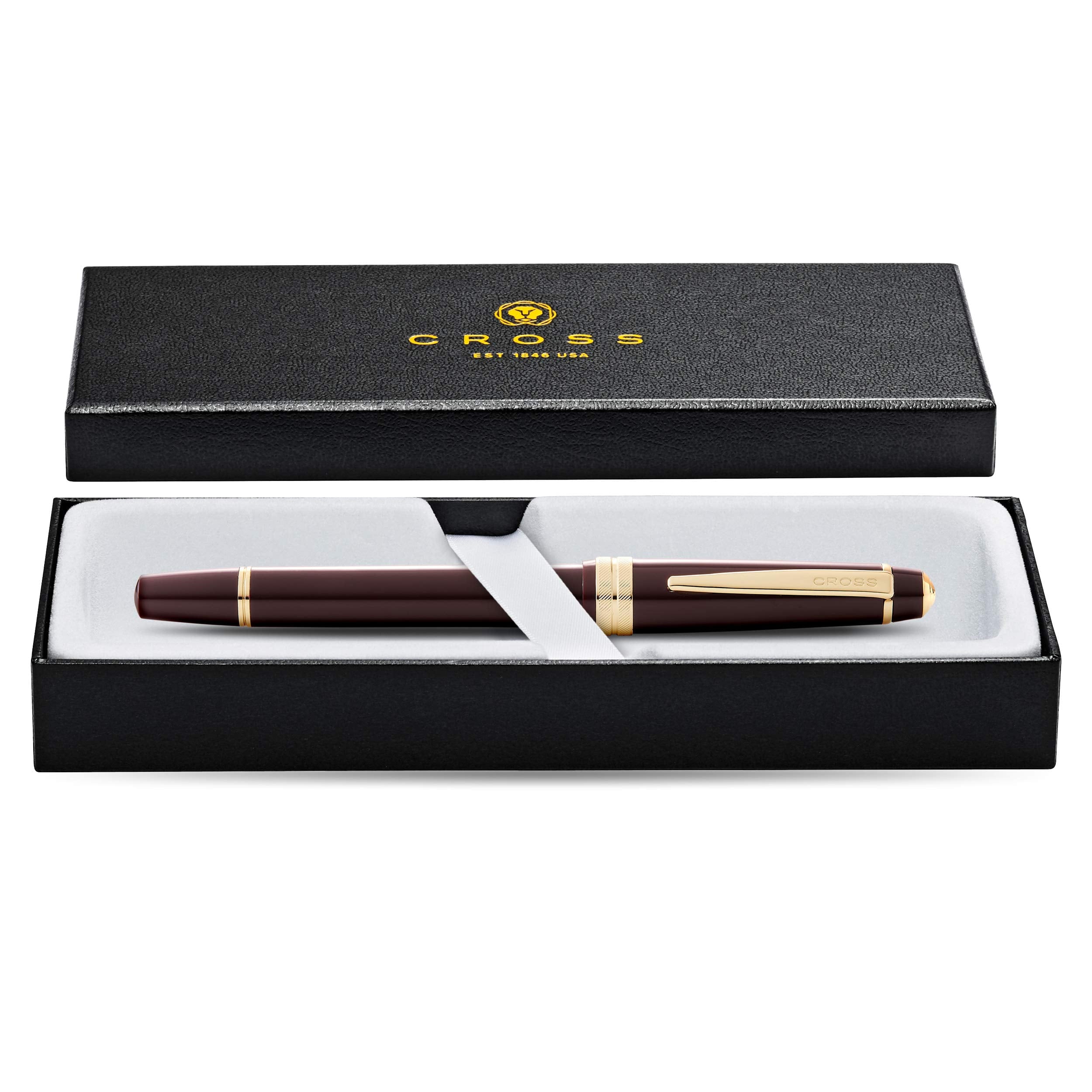 Cross Bailey Light Polished Burgundy Resin and Gold Tone Medium Nib Fountain Pen