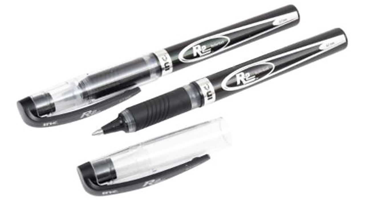 INC R-2 Roller Ball Pens, Black Ink, 5 Packs, 10 Pens