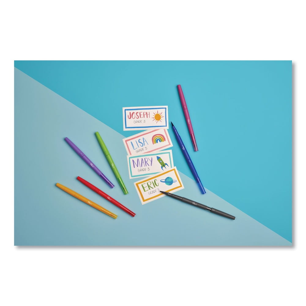 Paper Mate 2181607 Medium 0.7 mm Flair Duo Felt Tip Porous Point Pen Stick - Assorted Ink and Barrel Colors (16/Pack)