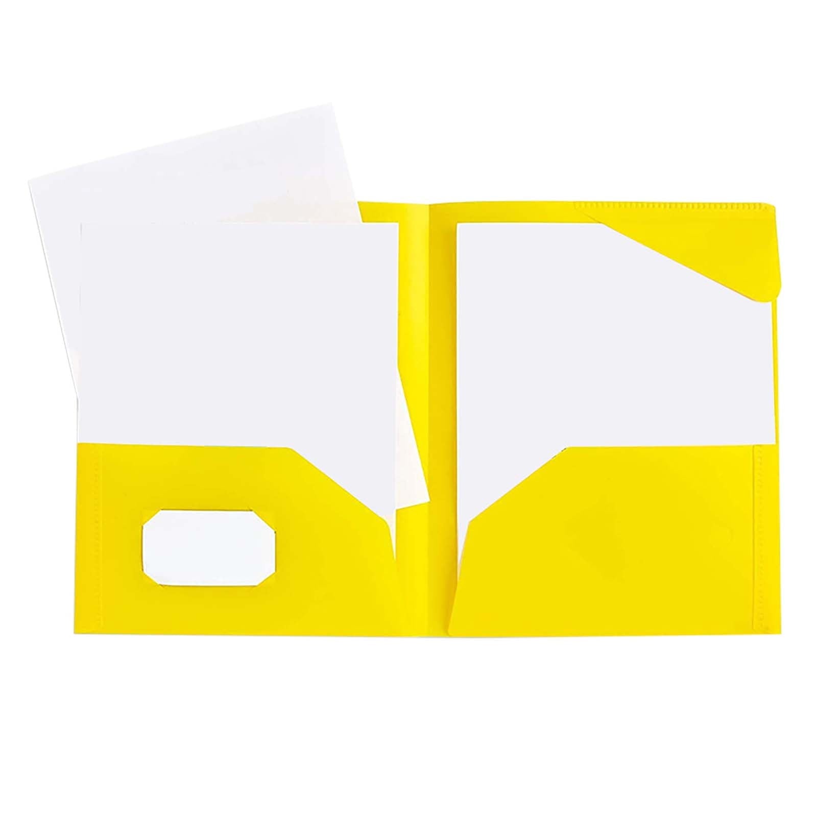 Plastic Pocket File Folders No Prongs, Poly Folders with Prongs for School Office, Letter Size Colored 2 Pocket Folders No Prong Folders, Heavy Duty Plastic Folders with Pockets and No Brads(Black)