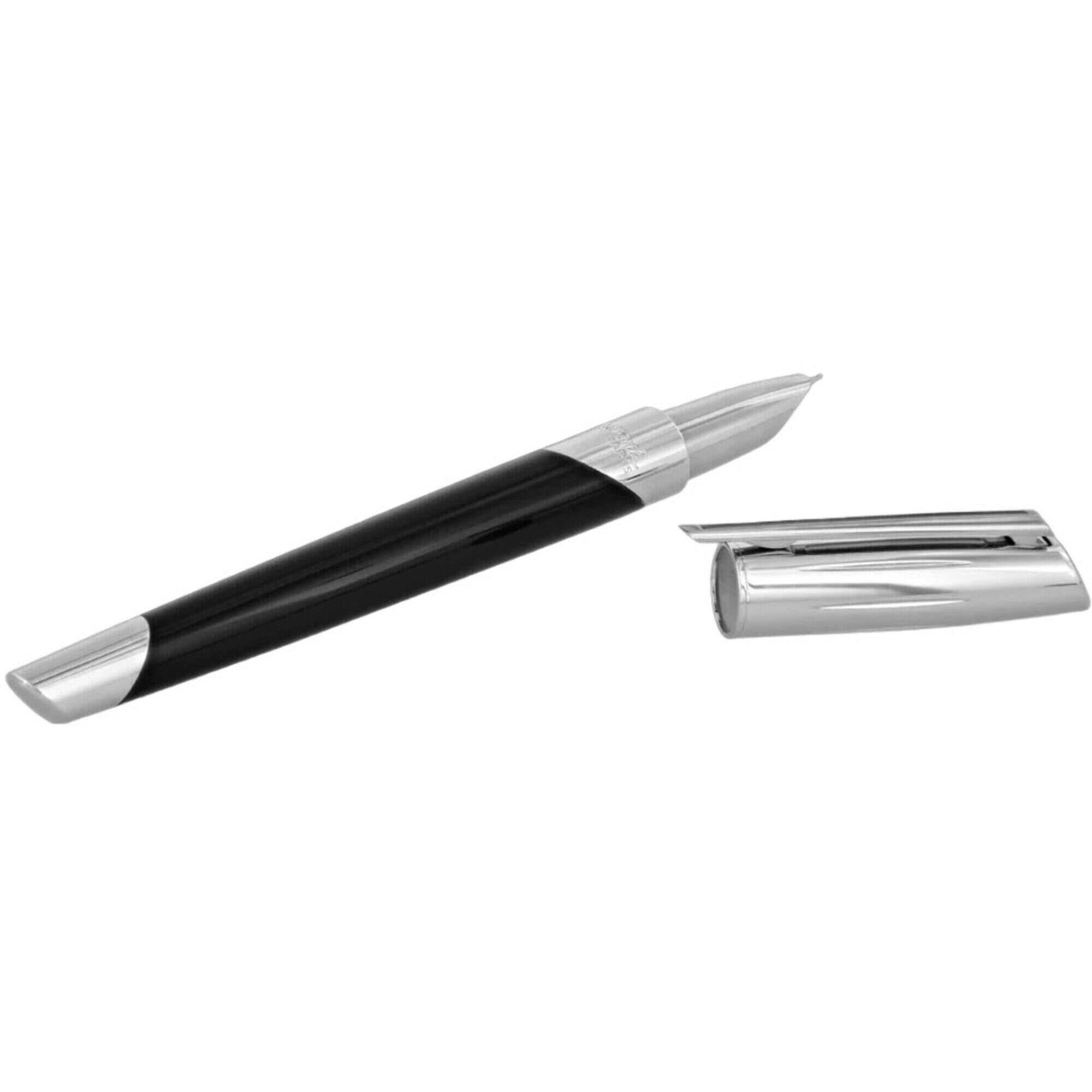 S.T. Dupont DP400706 Defi Millenium Black and Chrome Fountain Pen