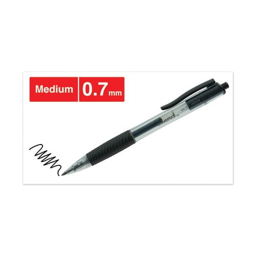Comfort Grip Gel Pen, Retractable, Medium 0.7 Mm, Black Ink, Smoke Barrel, Dozen | Bundle of 5