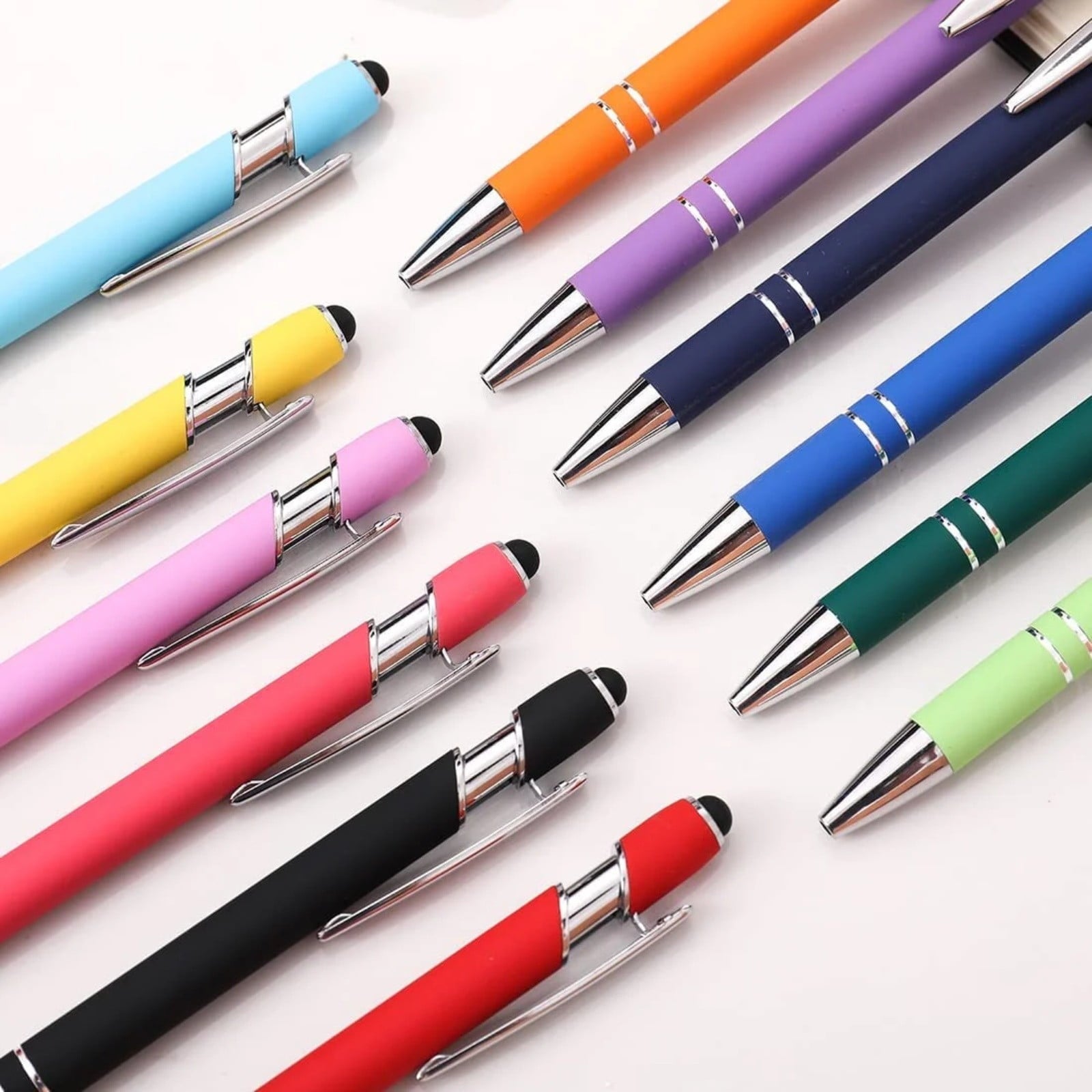 LKWLPD Gel Ink Pens 12 Pack Ballpoint Pen with Stylus Tip 1.0 Mm Smooth Writing Pens Metal Stylus Pens for Screens 1Ml