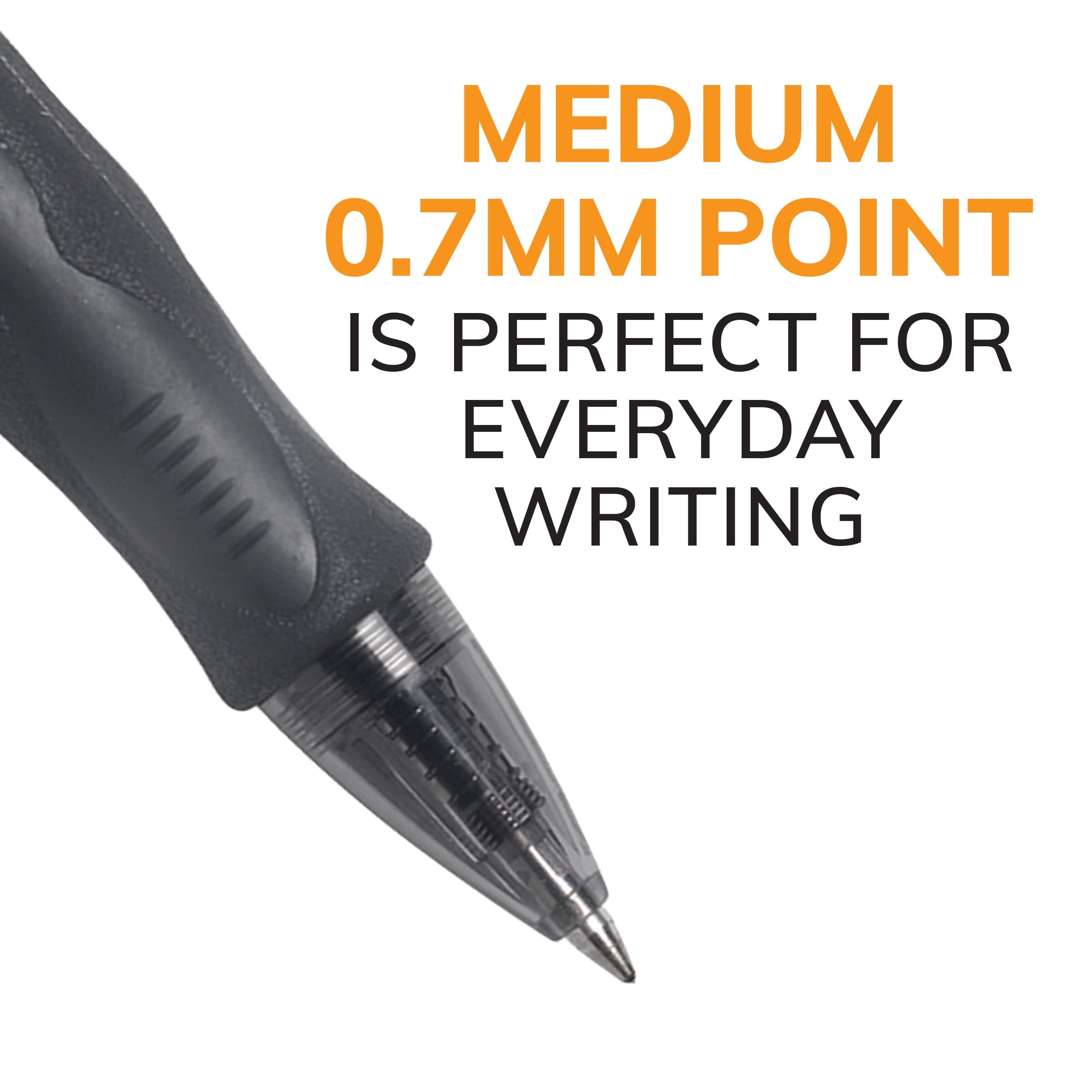 BIC Gelocity Original Black Gel Pens, Medium Point (0.7mm), 12-Count Pack
