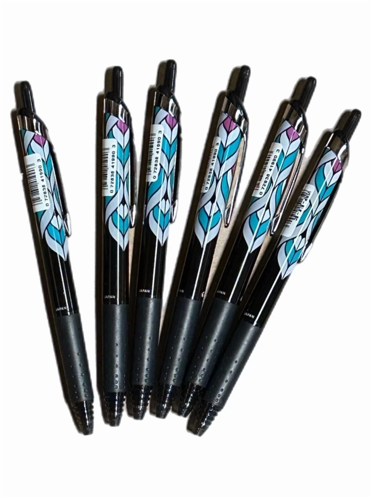 Pilot Precise V5 Rt Gel Pen Deco Collection Ex Fine 0.5 Mm Black Pack Of 6