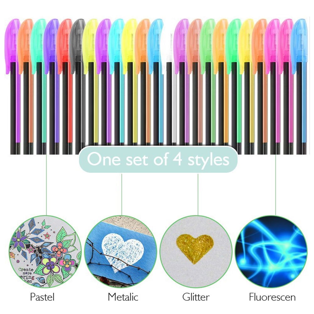 Jetcloudlive Metallic Pastel, Glitter, Neon 48 Gel Pens Set