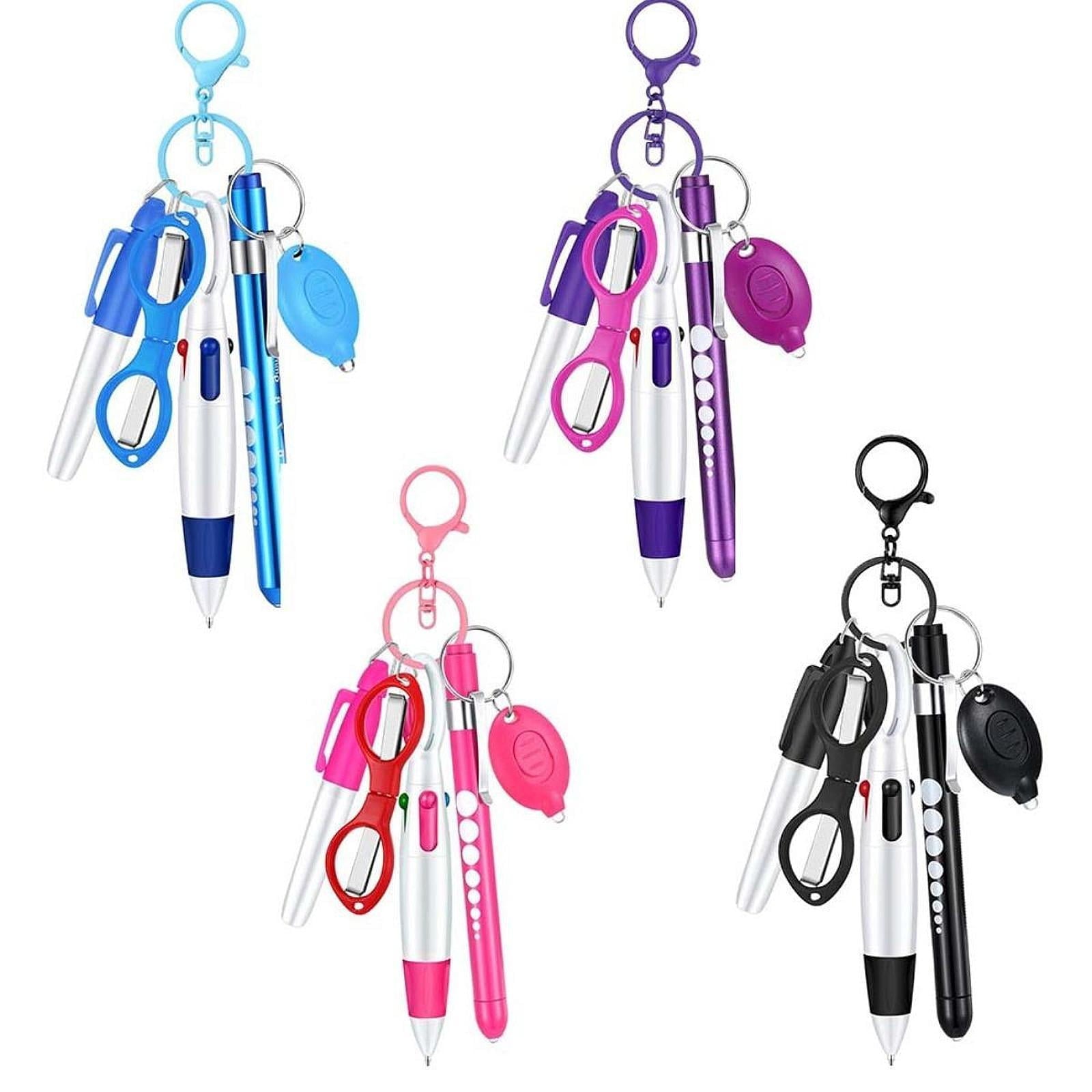 PETSOLA 6 Pieces Nurse Pen Set Party Favor Office Supplies Gift Retractable Ball Pen Pink