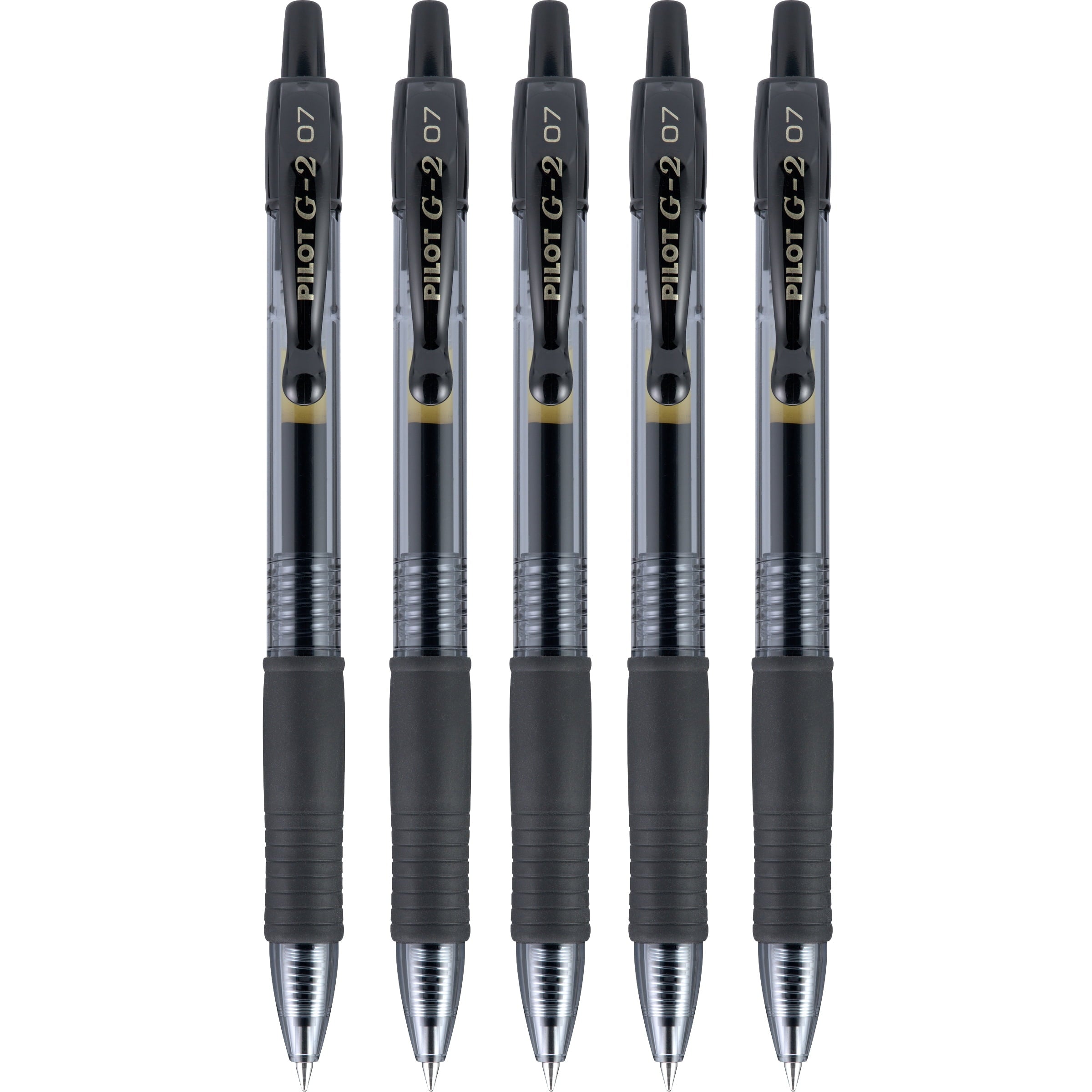 Pilot G2 Retractable Gel Ink Pens, Fine Point, 0.7mm. Black Ink, 5 Pack