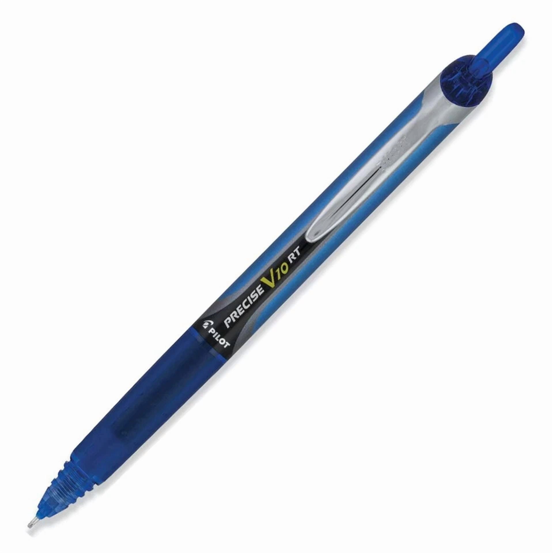 Pilot Precise V10 Rt, 3 Pens, 4 Packs Of Refills, Blue Ink, 1.0Mm Bold Point