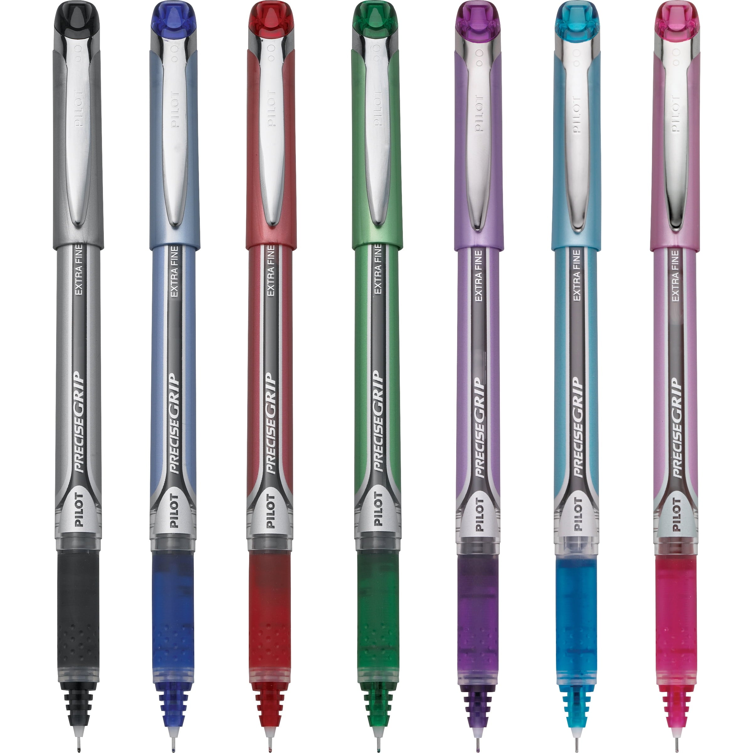 Pilot Precise Grip Capped Rollerball Pens Extra Fine 0.5 mm , Assorted Ink Color, 7 Count
