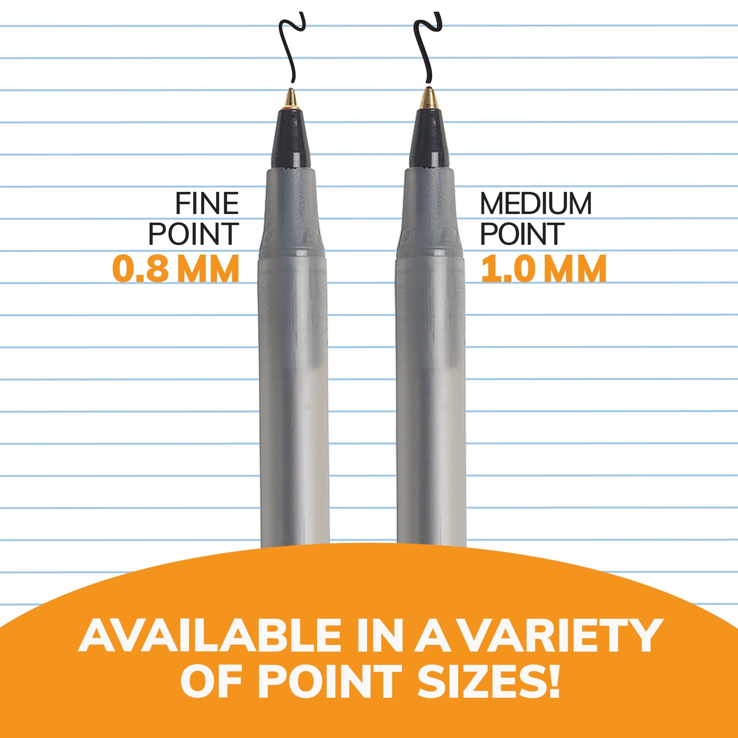 Bic Round Stic Ballpoint Pen, Medium Point, 1.00 mm, Black Ink, 10 Count