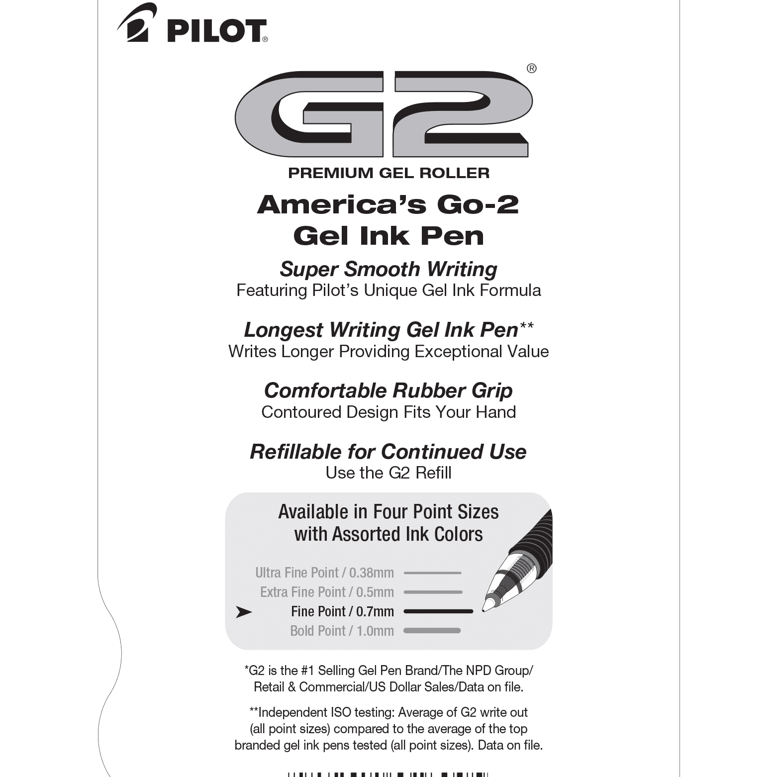 Pilot G2 Premium Retractable Gel Roller Pens, Fine Point, Red, 12 Count
