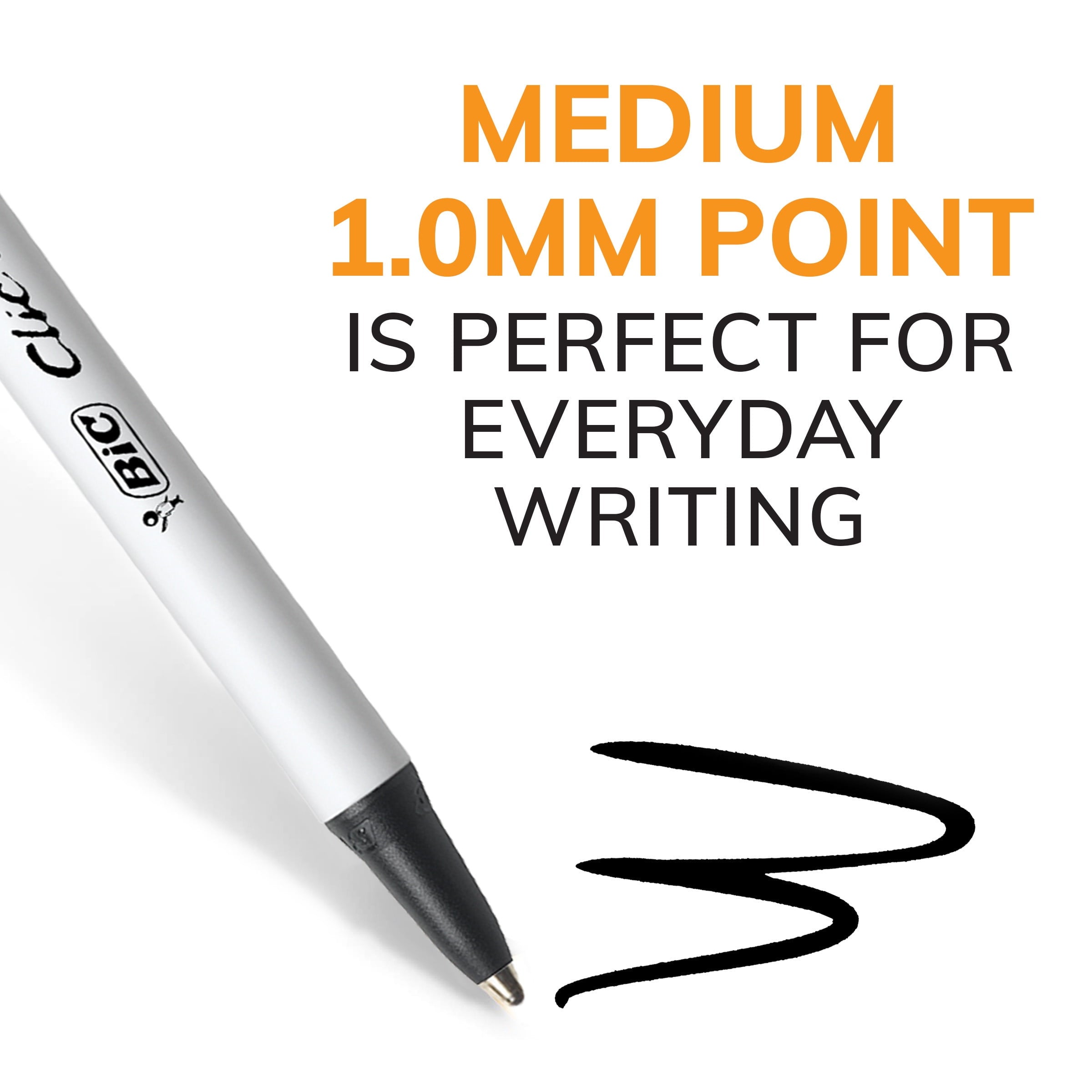 BIC Clic Stic Retractable Ball Pen, Medium Point, Black, 12-Pack