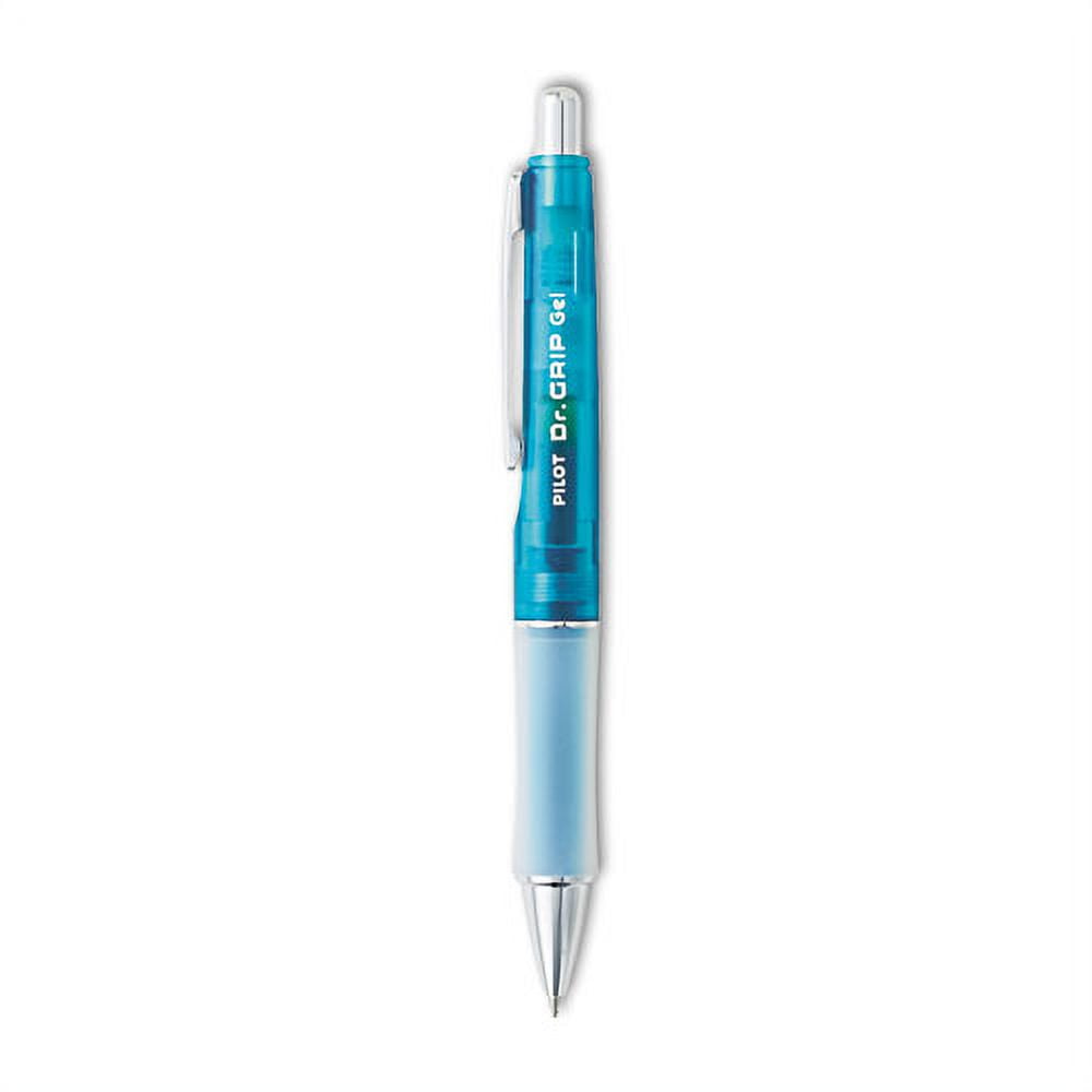 Dr. Grip Gel Pen, Retractable, Fine 0.7 Mm, Black Ink, Blue Barrel | Bundle of 5 Each