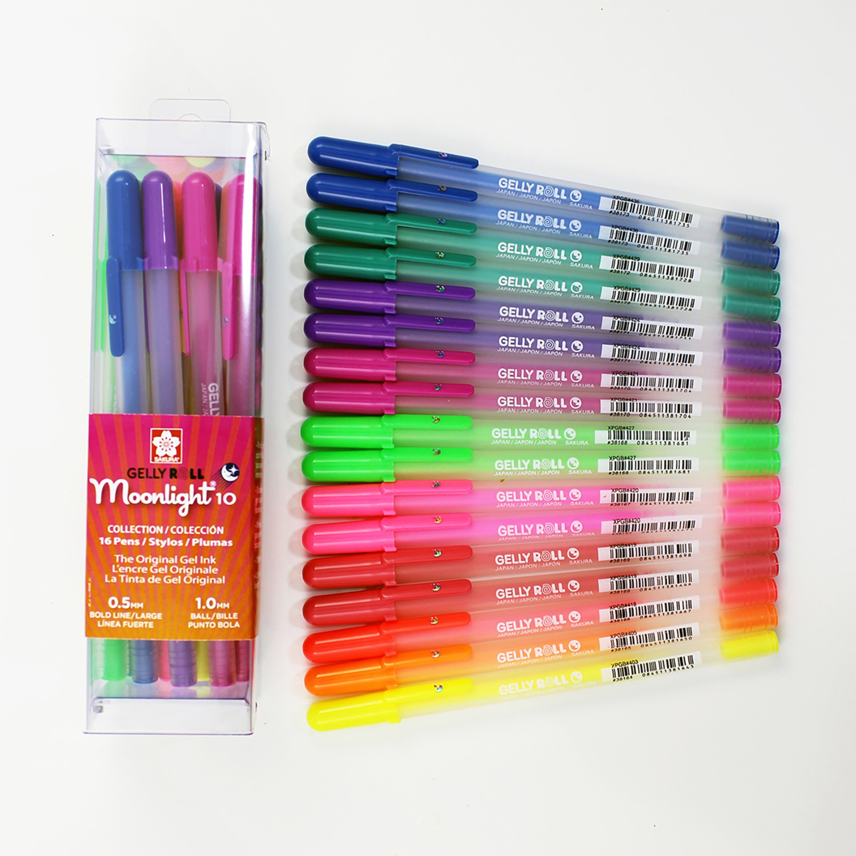 Sakura Moonlight Collection Cube Set, 16-Pens, Medium-Tip