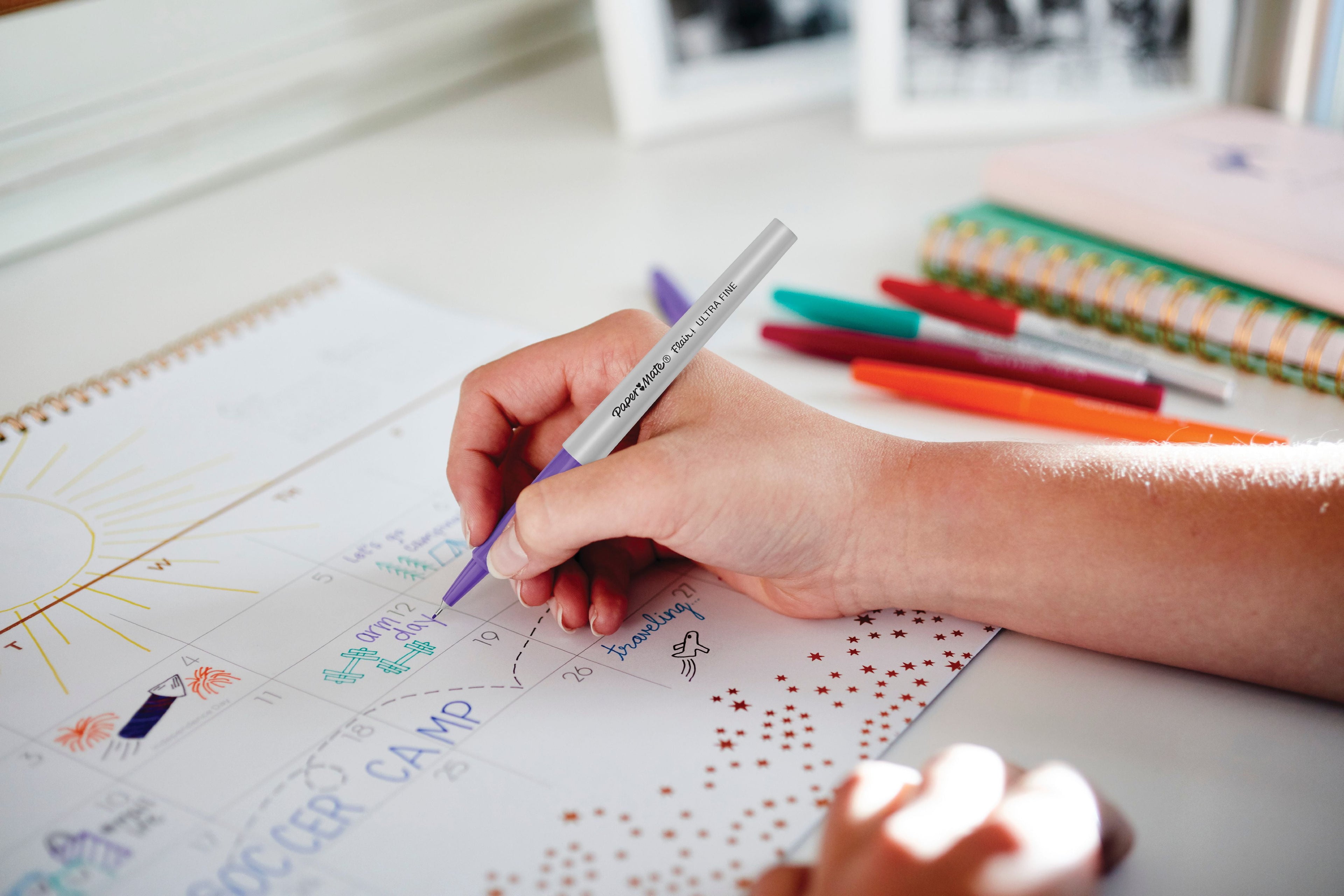 Paper Mate Flair Felt Tip Pens, Ultra Fine Point, 0.4 mm, Candy Pop Colors, 16 Count