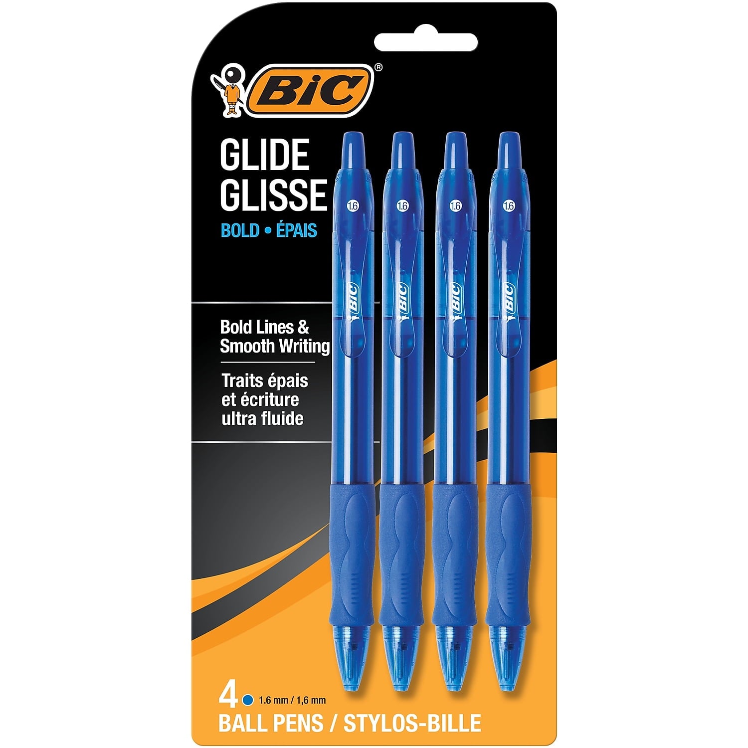 BIC Velocity Ballpoint Pen Bold Point Blue Ink 4/Pack (VLGBP41-BLU) 859024